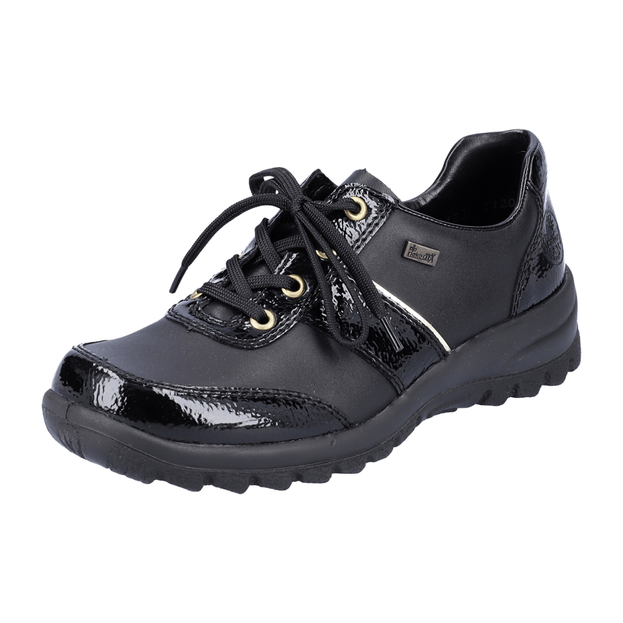 Rieker L7120-00 Women's Black Synthetic Leather Lace-Up Shoes