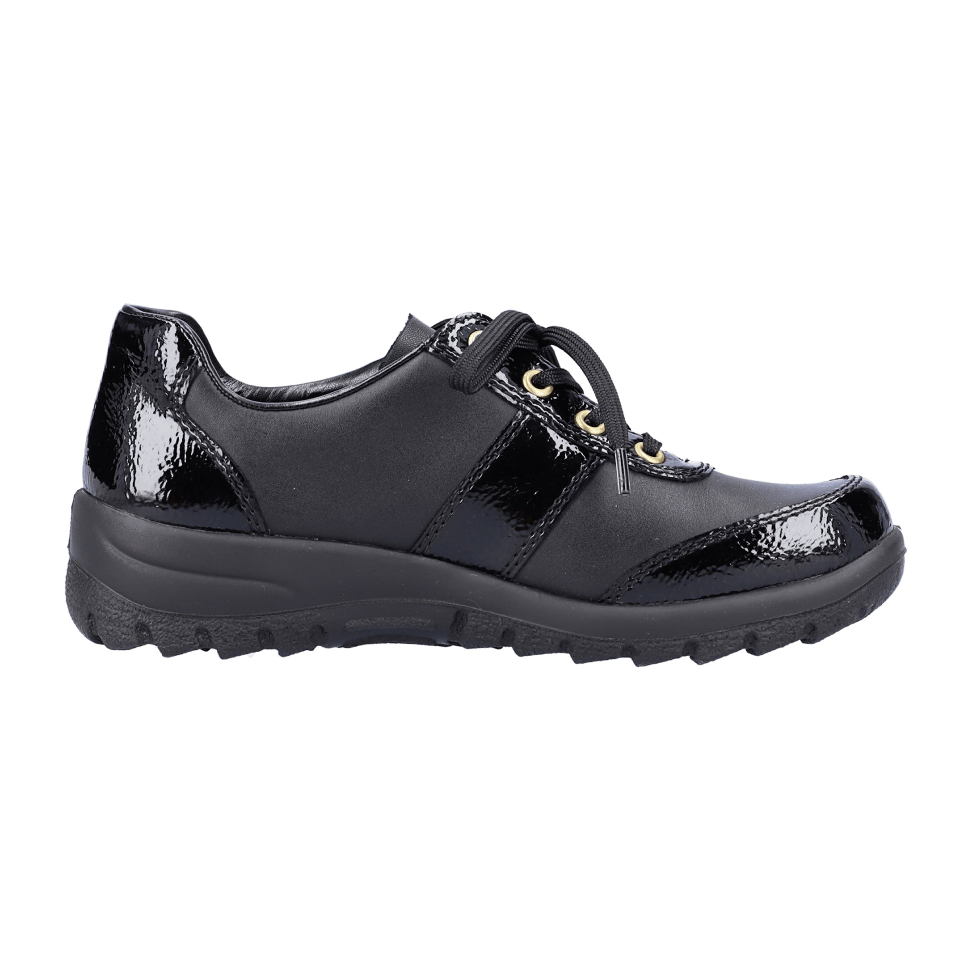 Rieker L7120-00 Women's Black Synthetic Leather Lace-Up Shoes