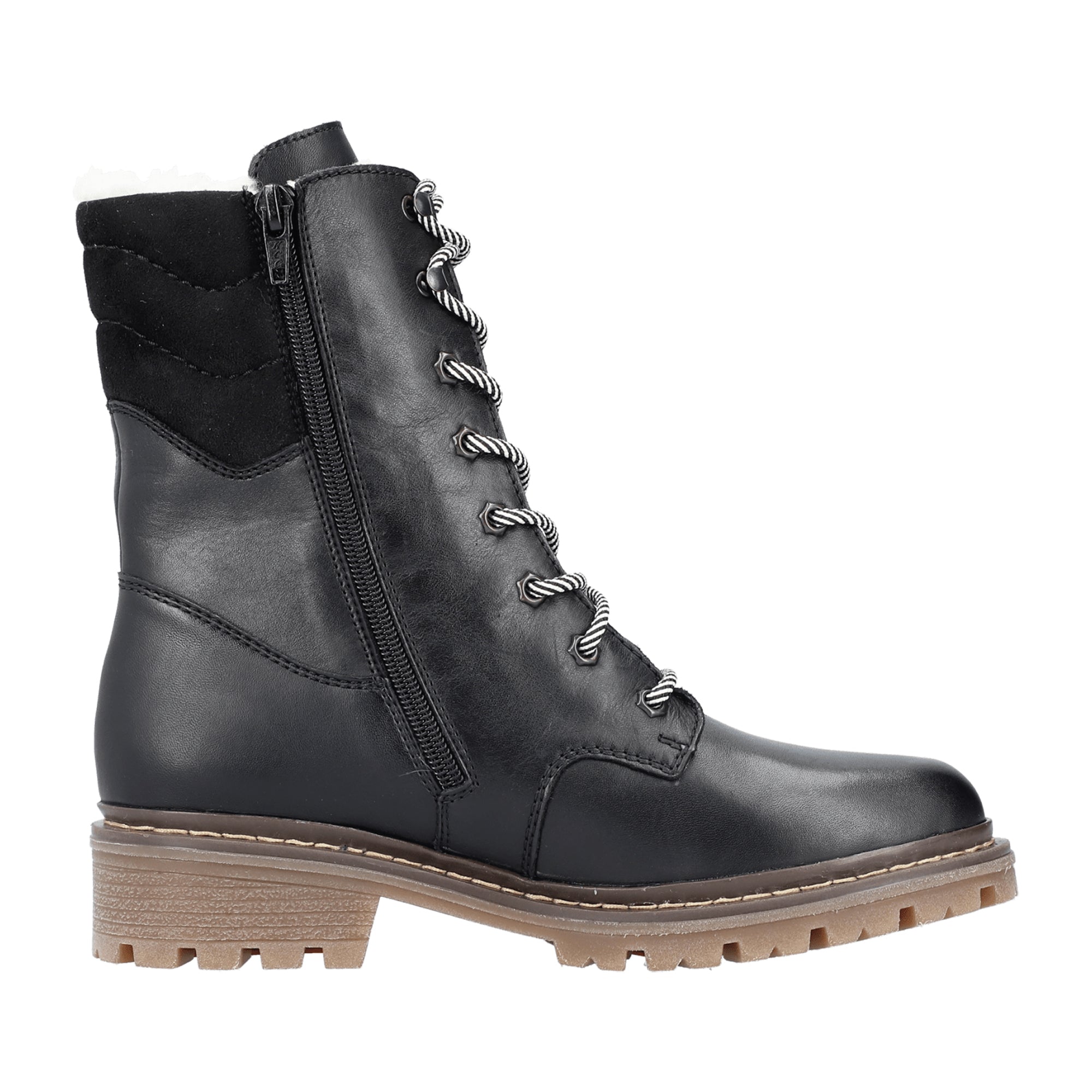 Rieker HWK Women's Black Leather Boots for Fall Winter