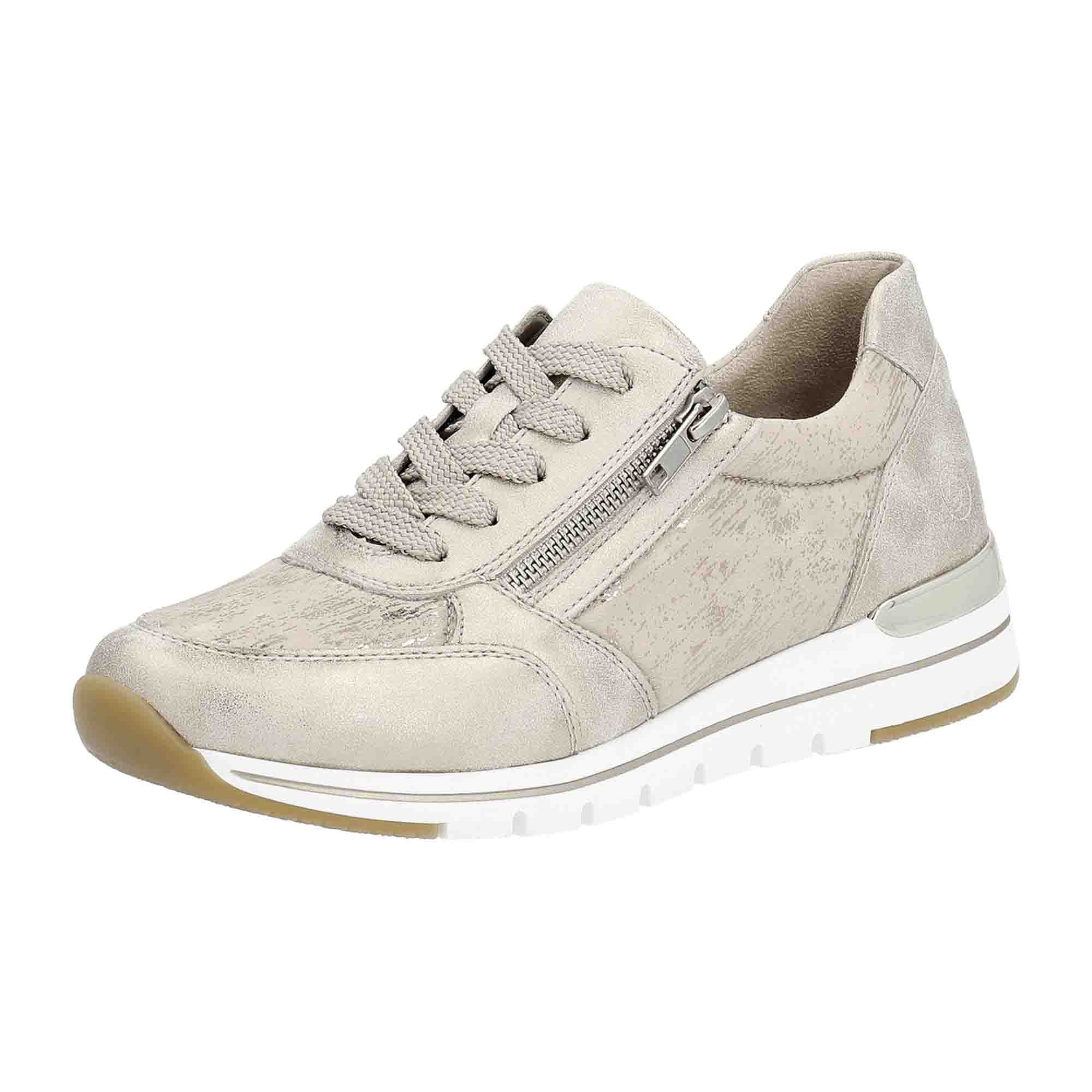 Remonte R6700-61 Women's Gold Leather Sneakers with Removable Insole