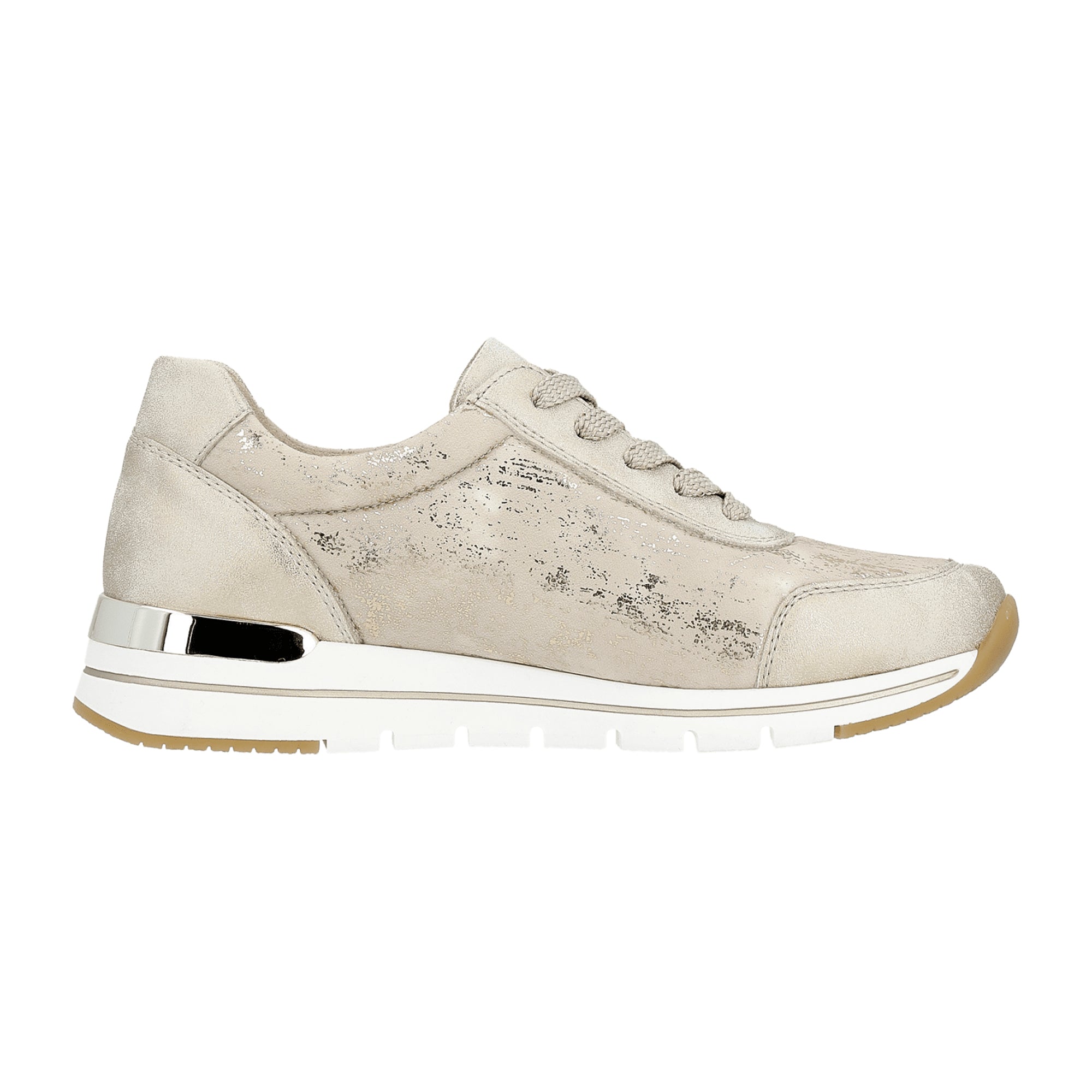 Remonte R6700-61 Women's Gold Leather Sneakers with Removable Insole