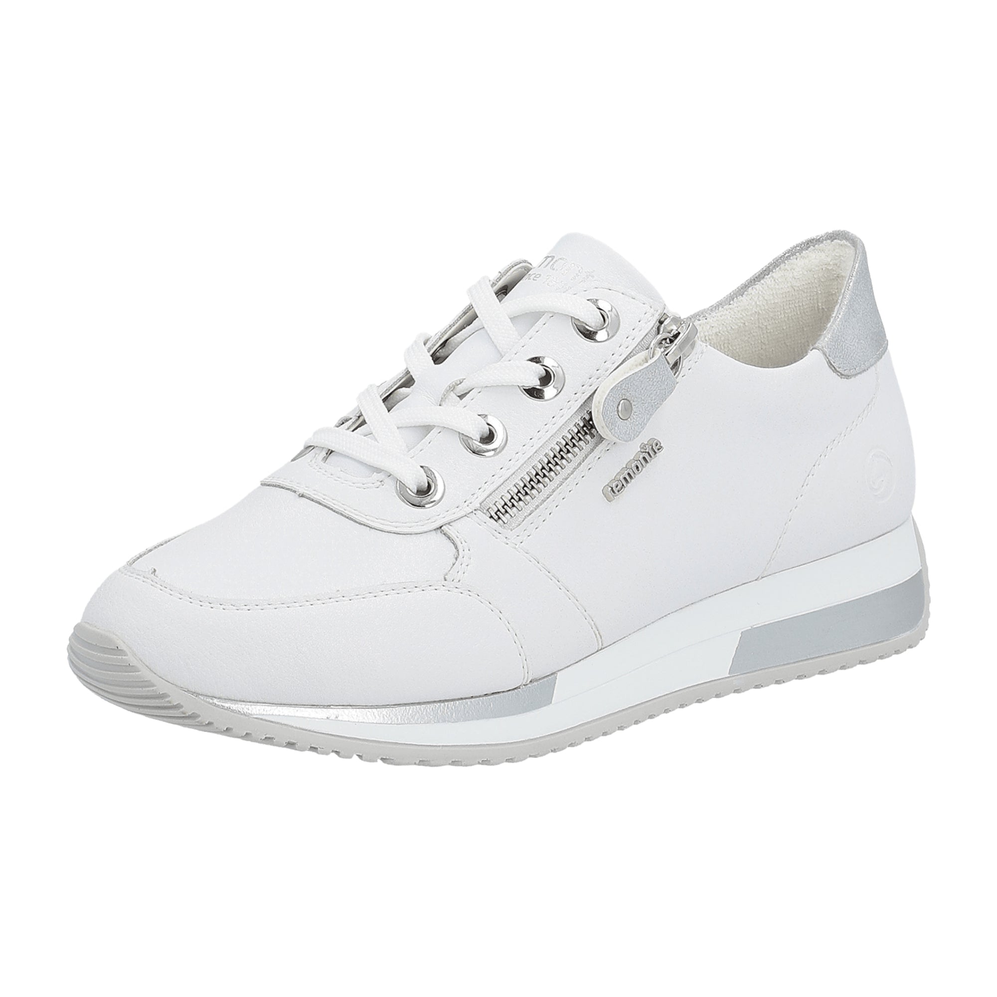 Remonte D0H11 Women's White Leather Sneakers with Removable Insole