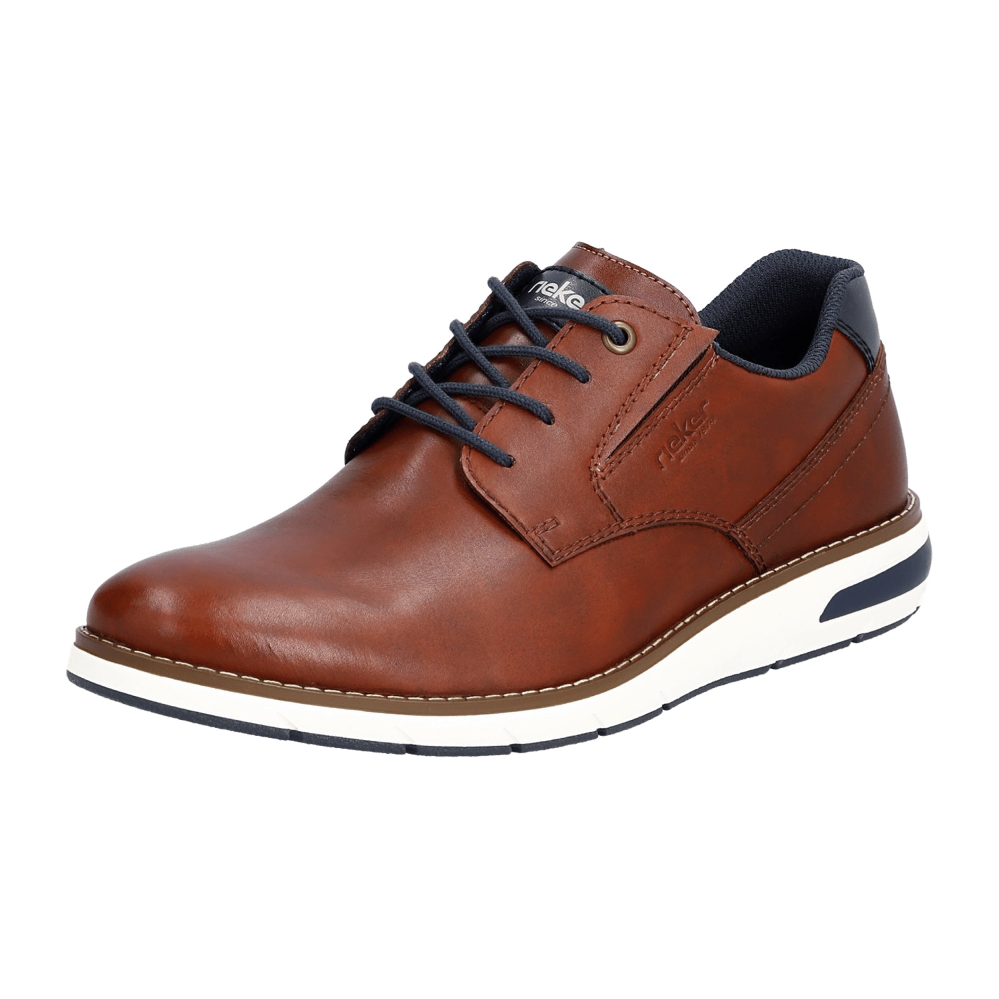 Rieker Brown Leather Women's Shoes Comfortable Flat Heel Normal Width