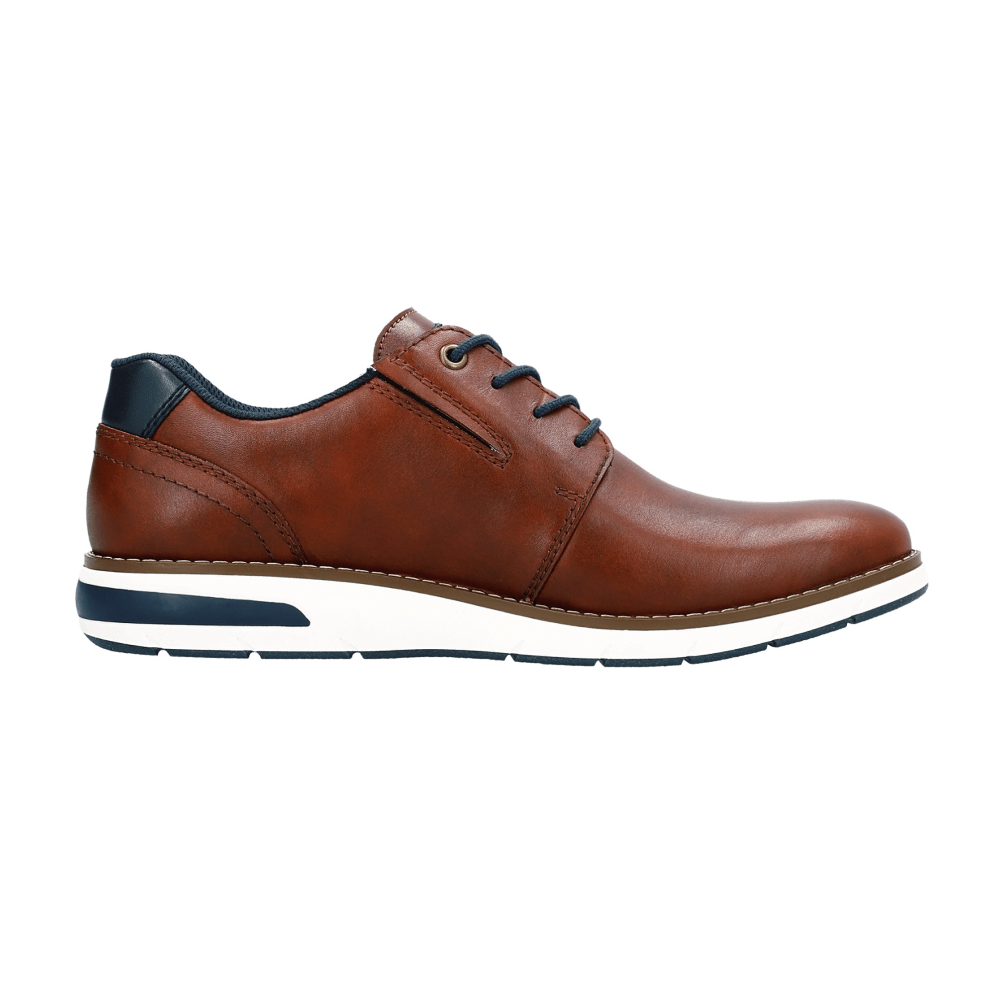 Rieker Brown Leather Women's Shoes Comfortable Flat Heel Normal Width