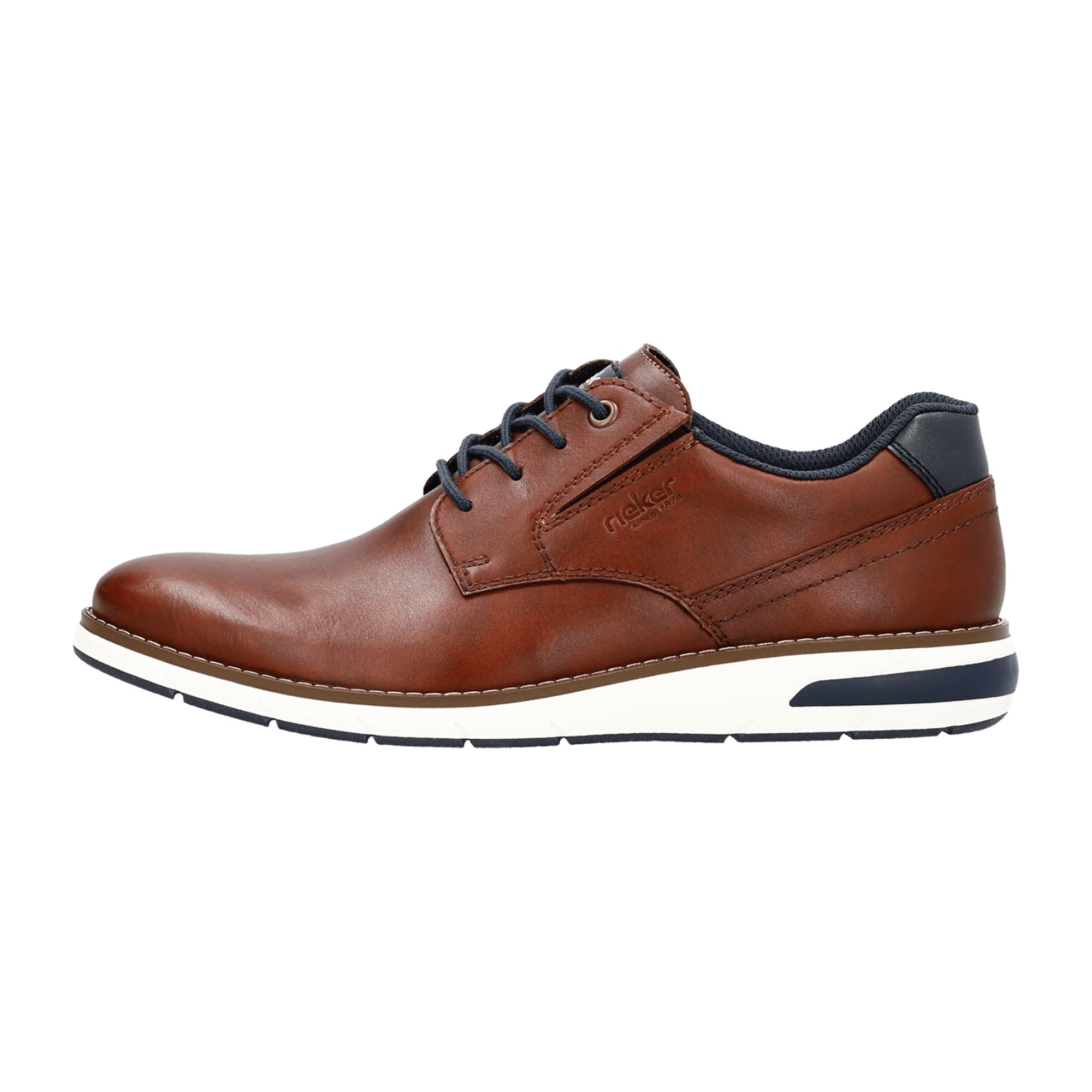 Rieker Brown Leather Women's Shoes Comfortable Flat Heel Normal Width