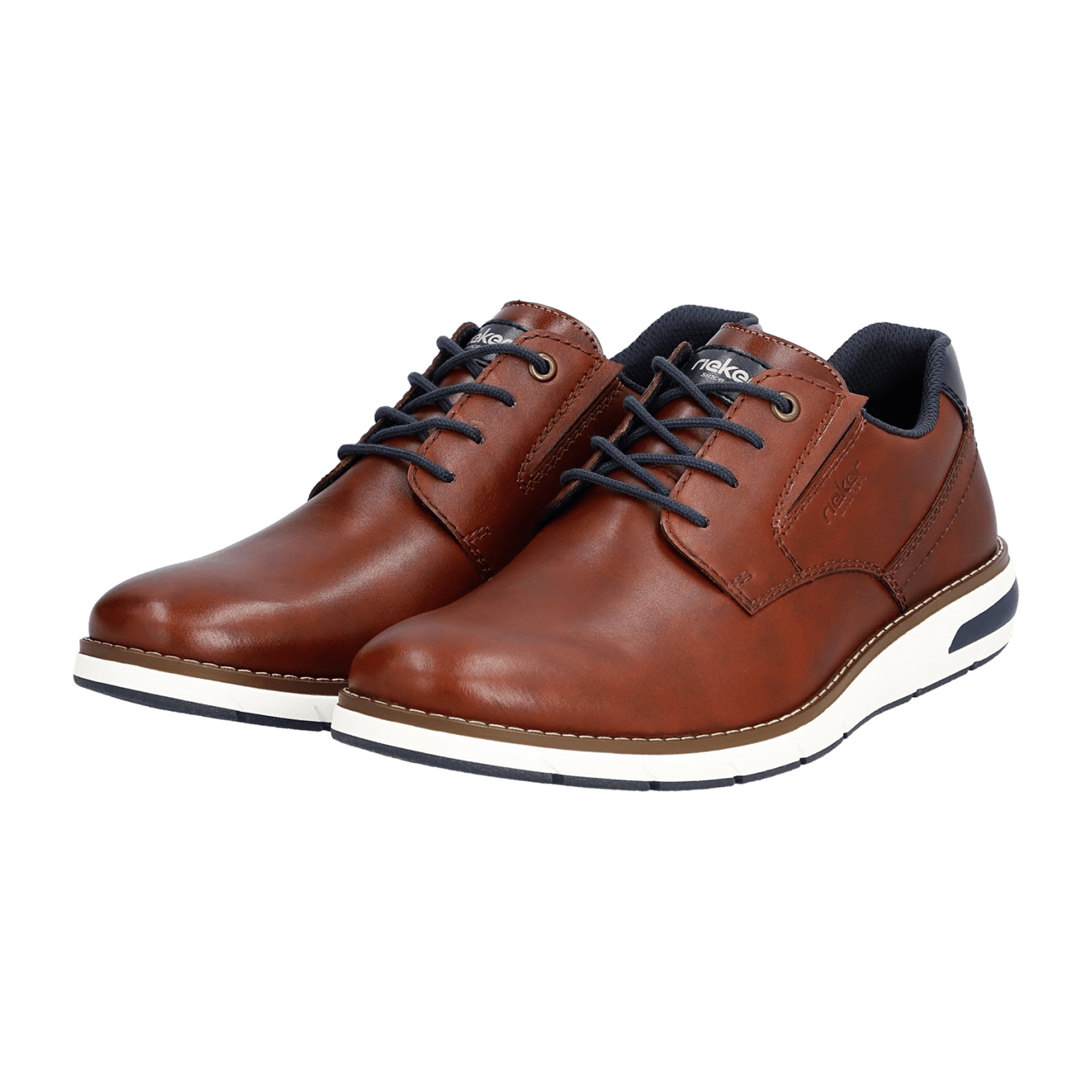 Rieker Brown Leather Women's Shoes Comfortable Flat Heel Normal Width
