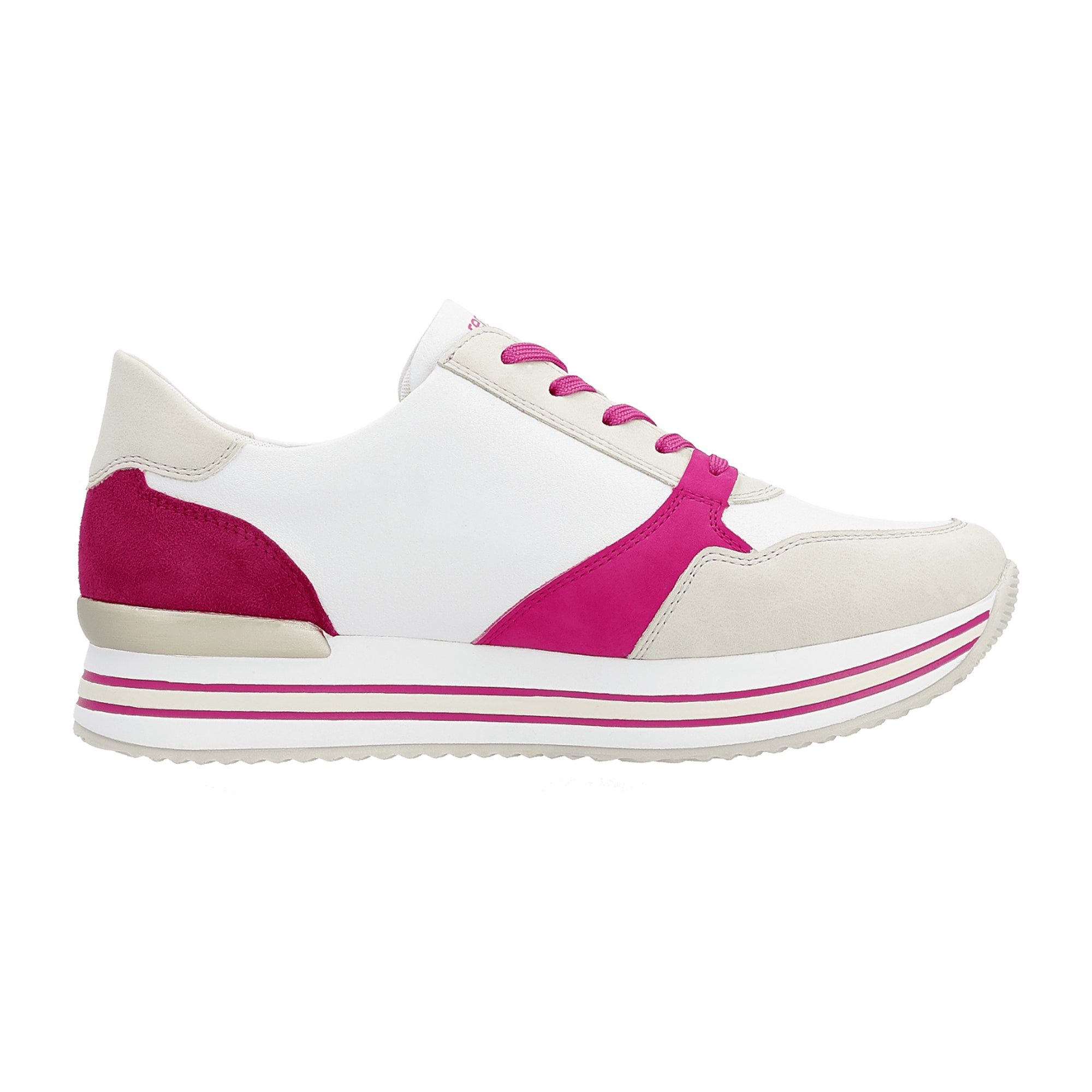 Remonte Women's Colorful Leather Sneakers with Zip and Lace Closure