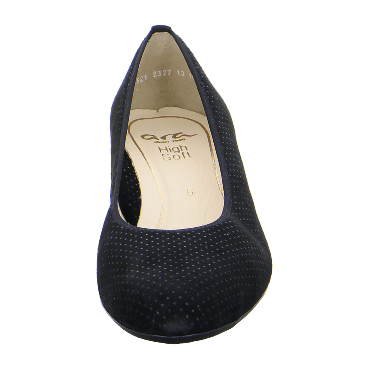 ARA VICENZA Women's Velvet Leather Pumps with Round Toe, Pull-On Design, Black