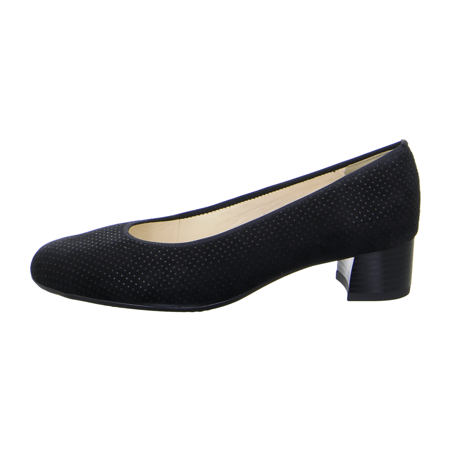 ARA VICENZA Women's Velvet Leather Pumps with Round Toe, Pull-On Design, Black