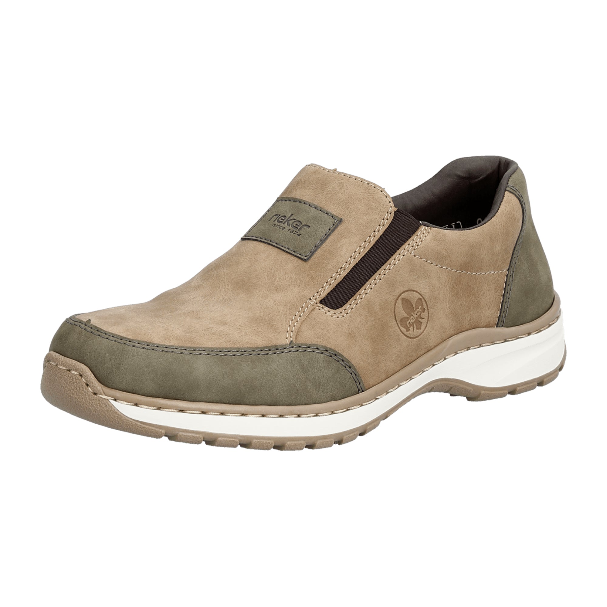 Rieker 03354 Beige Men's Shoes with Removable Insole and Wide Fit