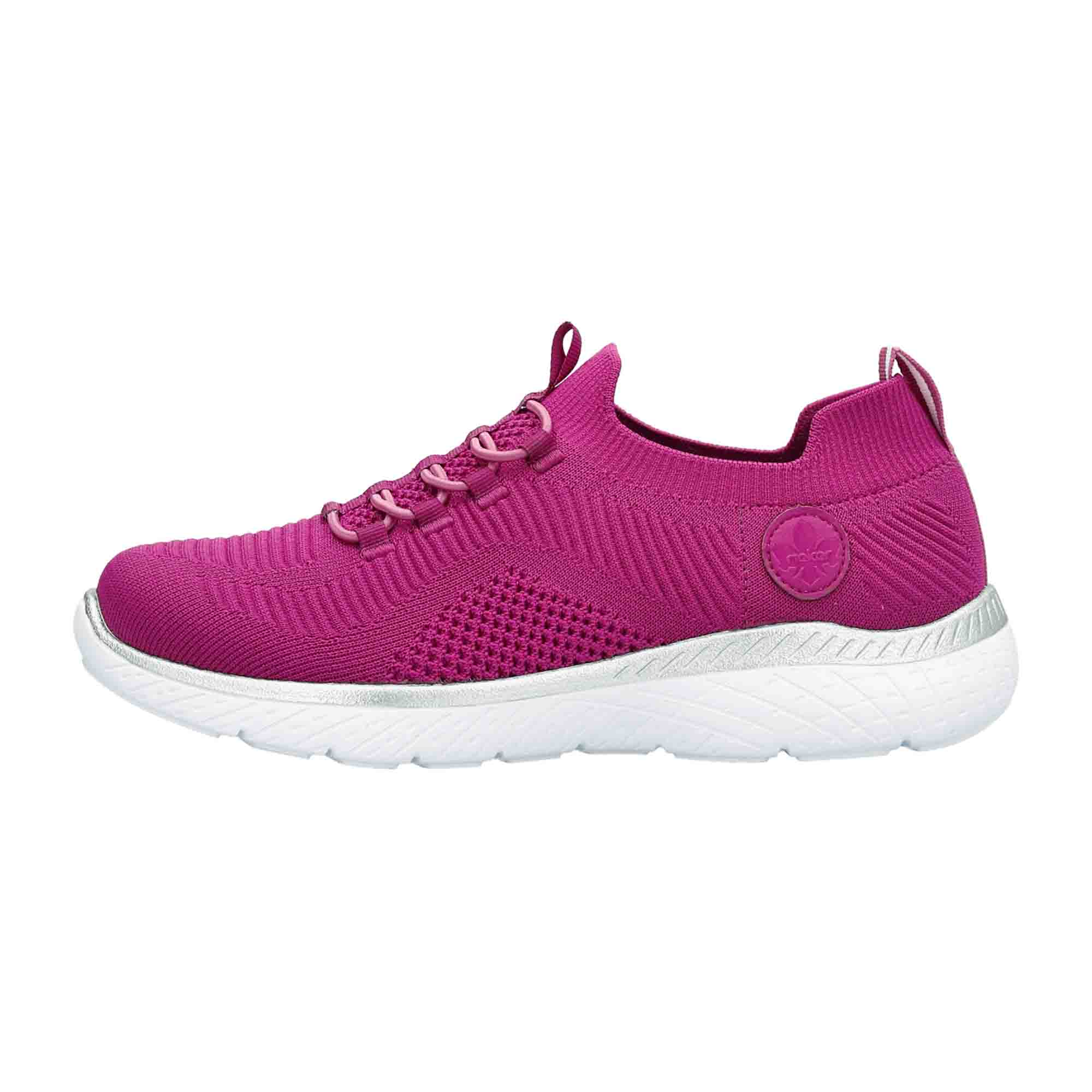 Rieker Women's Pink Knit Slip-On Shoes Comfortable Casual Flat Sneakers