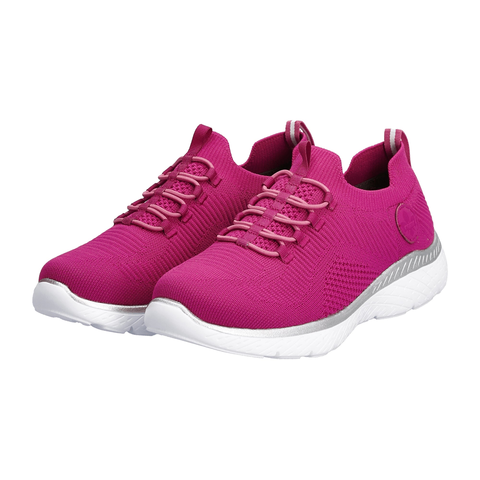 Rieker Women's Pink Knit Slip-On Shoes Comfortable Casual Flat Sneakers