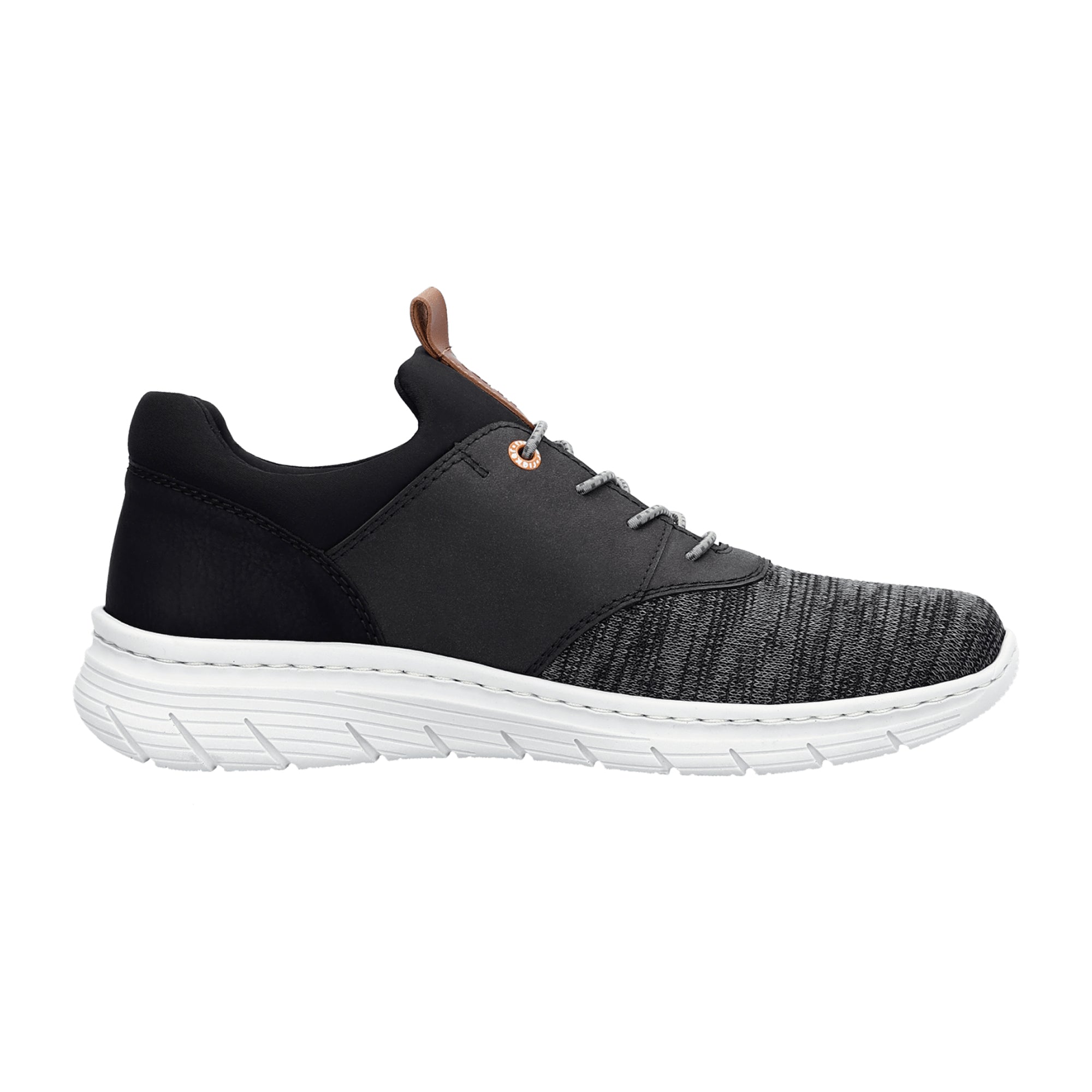 Rieker Men's Black Casual Shoes Synthetic Upper Textile Lining Lace-Up