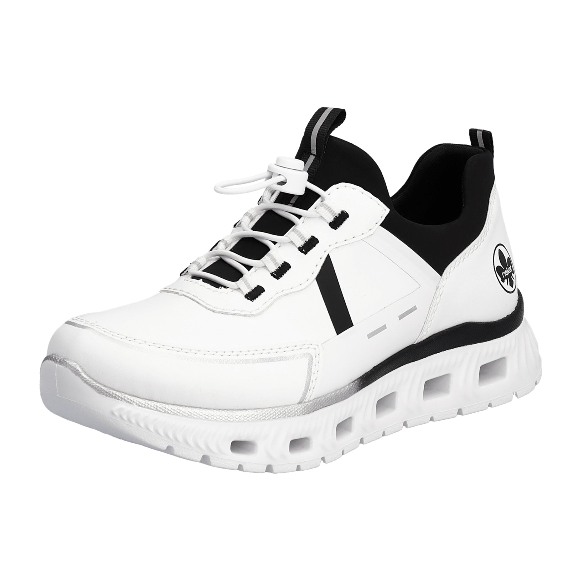 Rieker M6062 Women's White Slip-On Shoes with 4cm Heel and Synthetic Upper