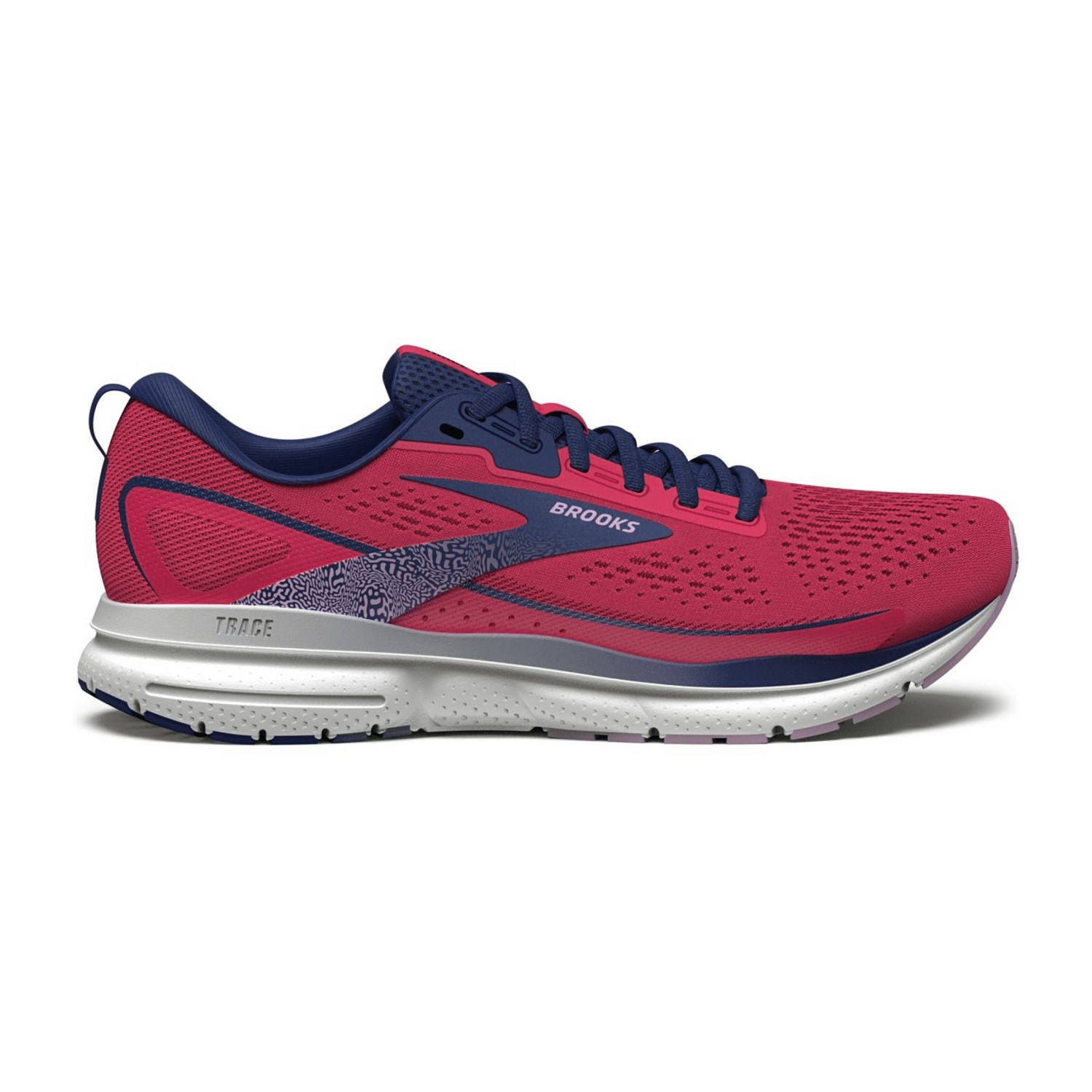 Brooks Trace 3 Women's Sneakers in Pink, Textile Lace-Up Shoes with EVA Sole