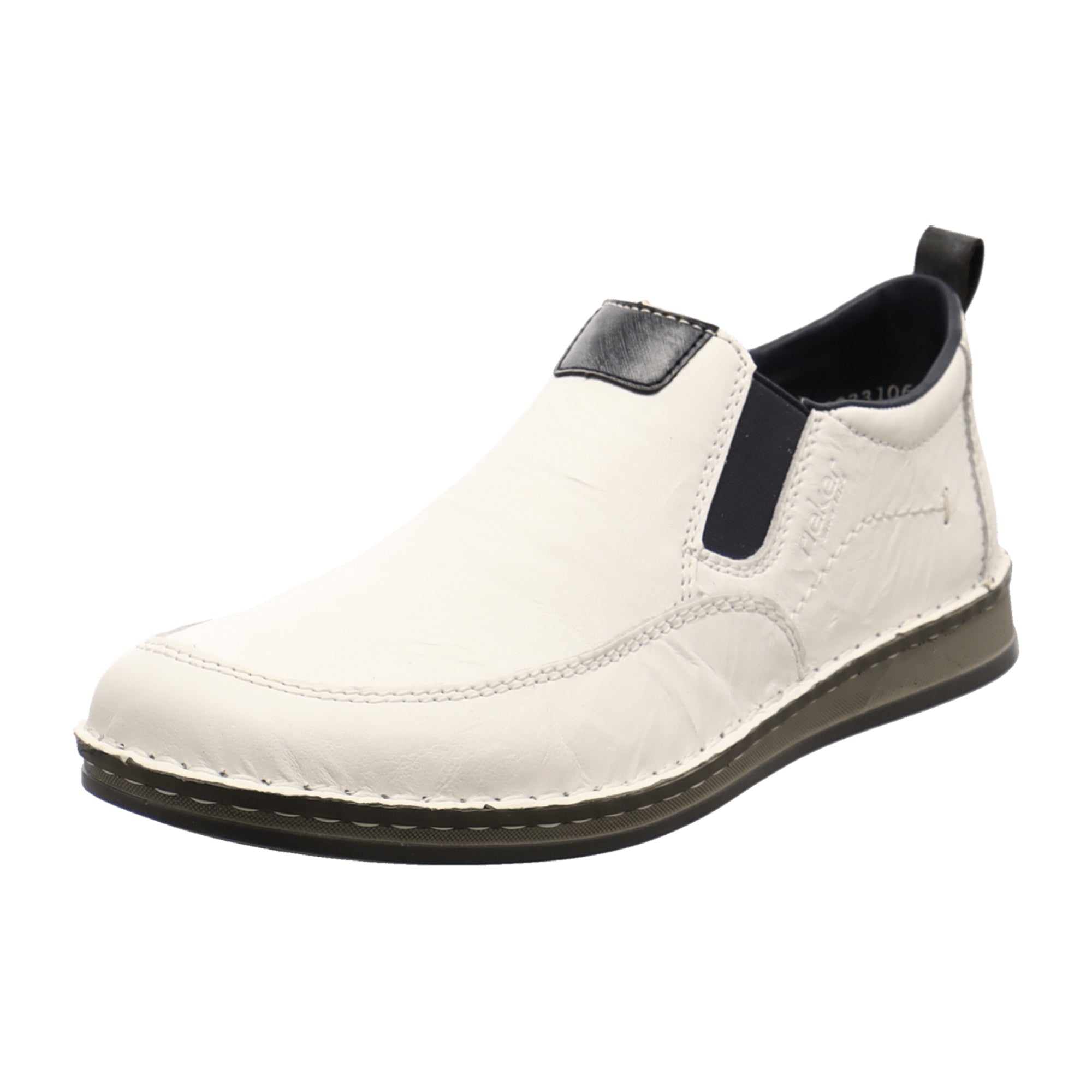 Rieker 05450-80 White Leather Slip-On Shoes for Men