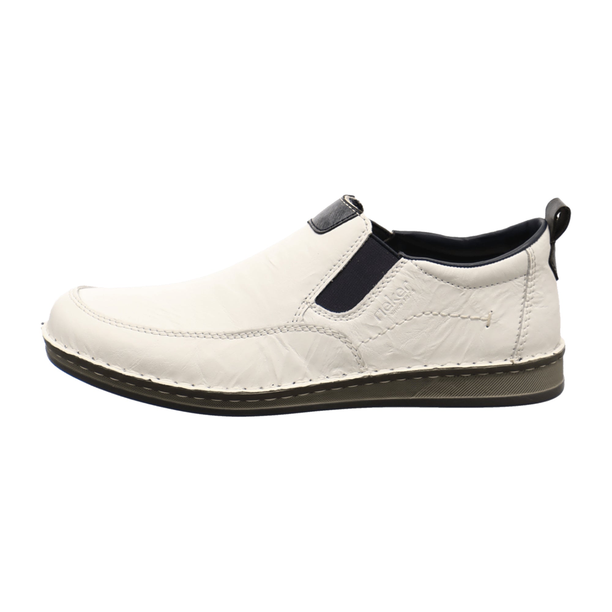 Rieker 05450-80 White Leather Slip-On Shoes for Men