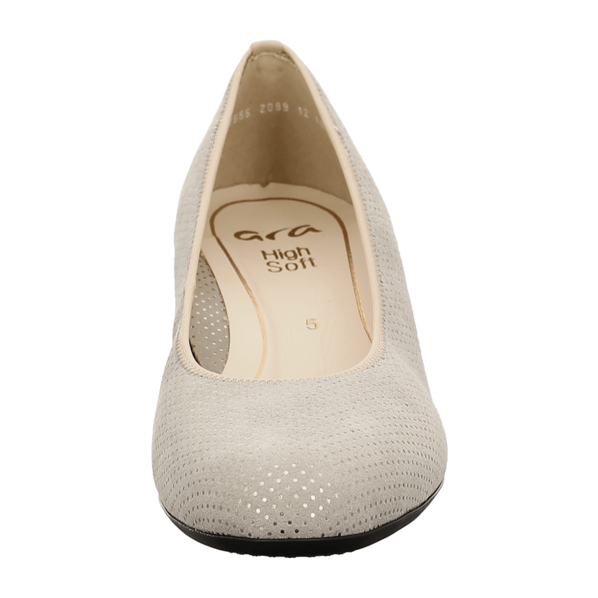 ARA Vicenza Women's Pumps in Beige Velvet Leather with Round Toe and Leather Lining