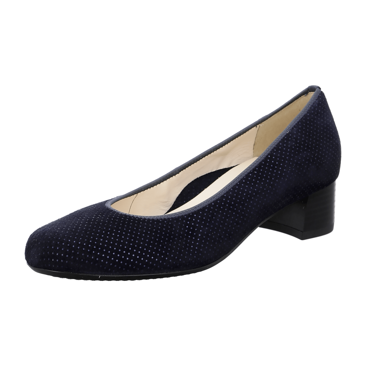 ARA Vicenza Women's Pumps in Blue Velour Leather with Round Toe and Leather Lining