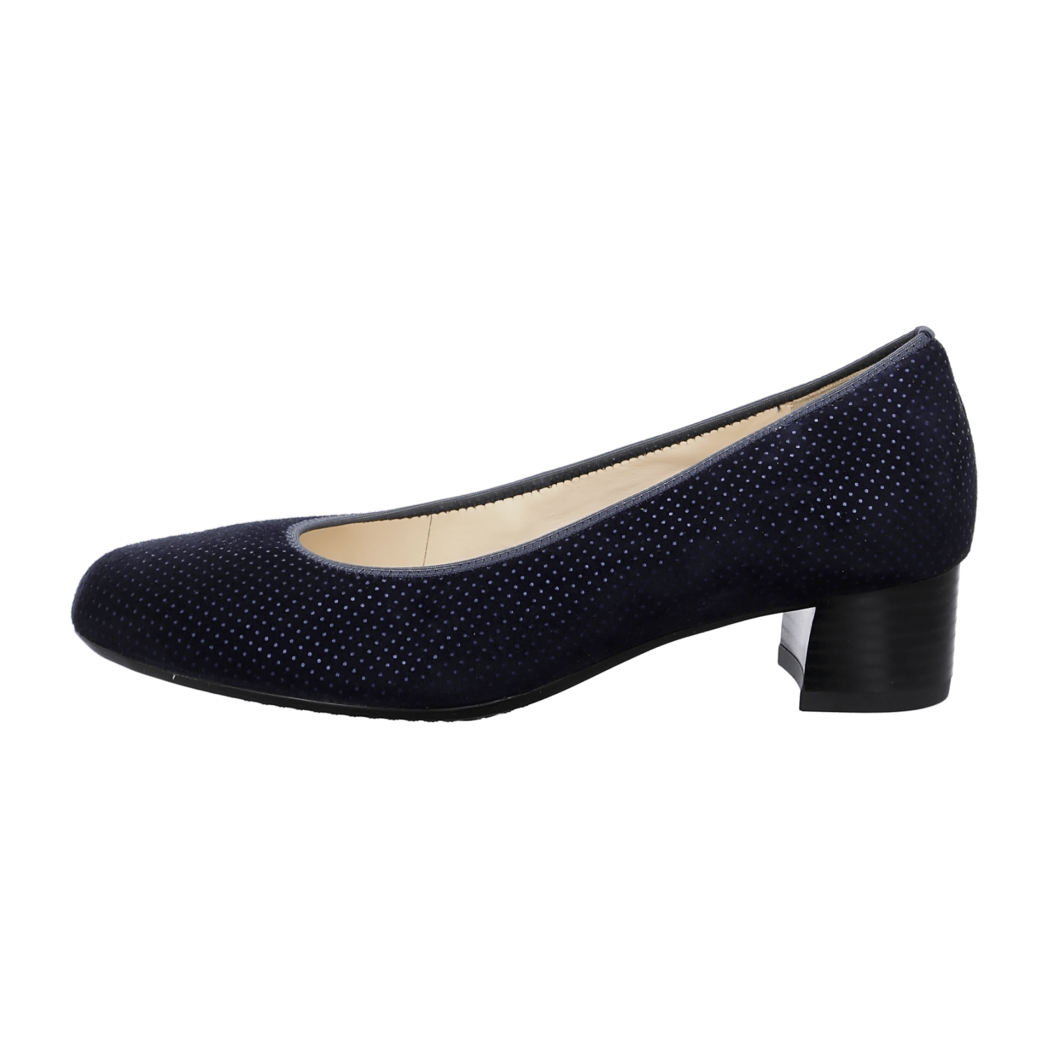 ARA Vicenza Women's Pumps in Blue Velour Leather with Round Toe and Leather Lining