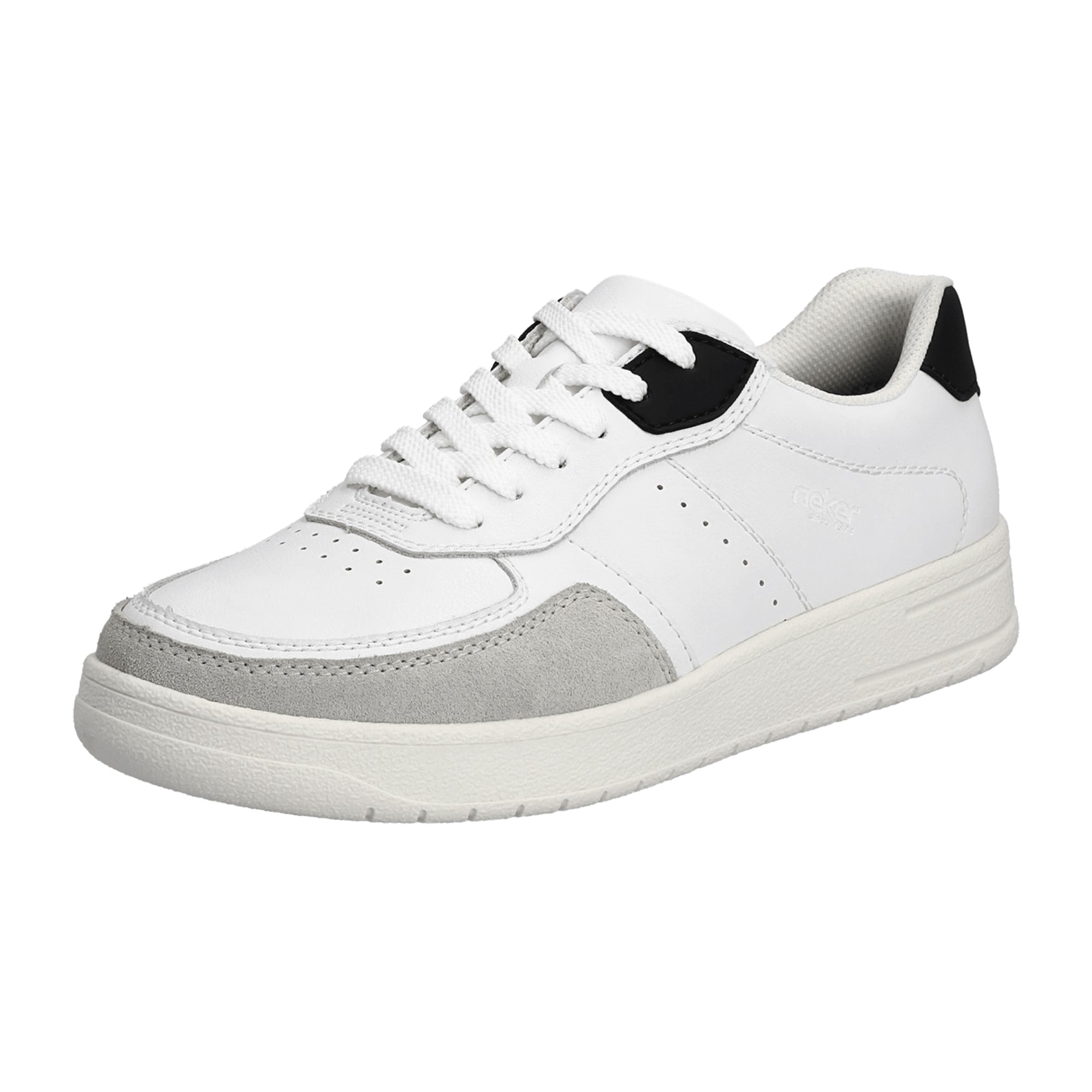 Rieker FSK Men's White Leather Lace-Up Shoes with Removable Insole