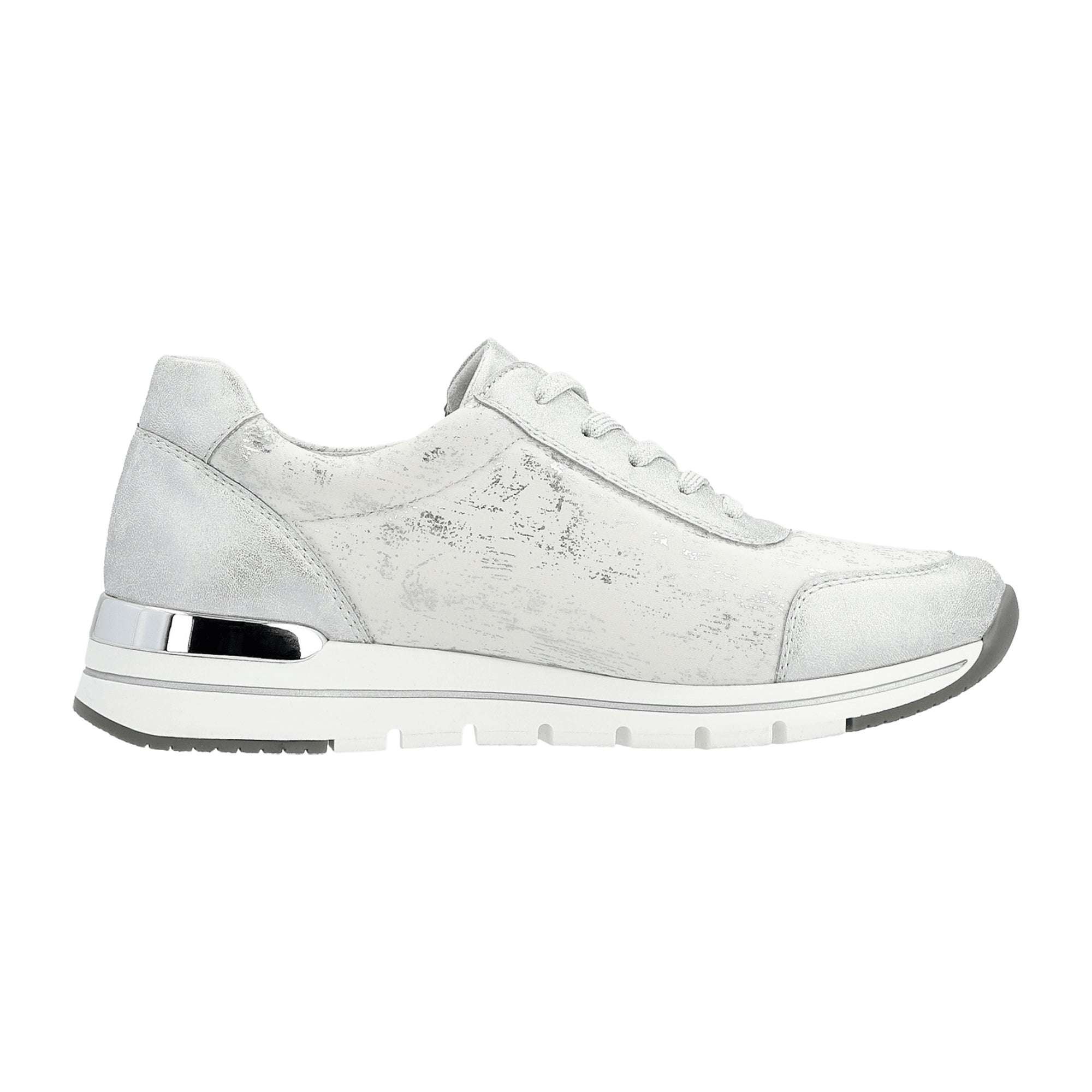 Remonte R670091 Silver Women's Shoes with Zip and Lace-Up Closure