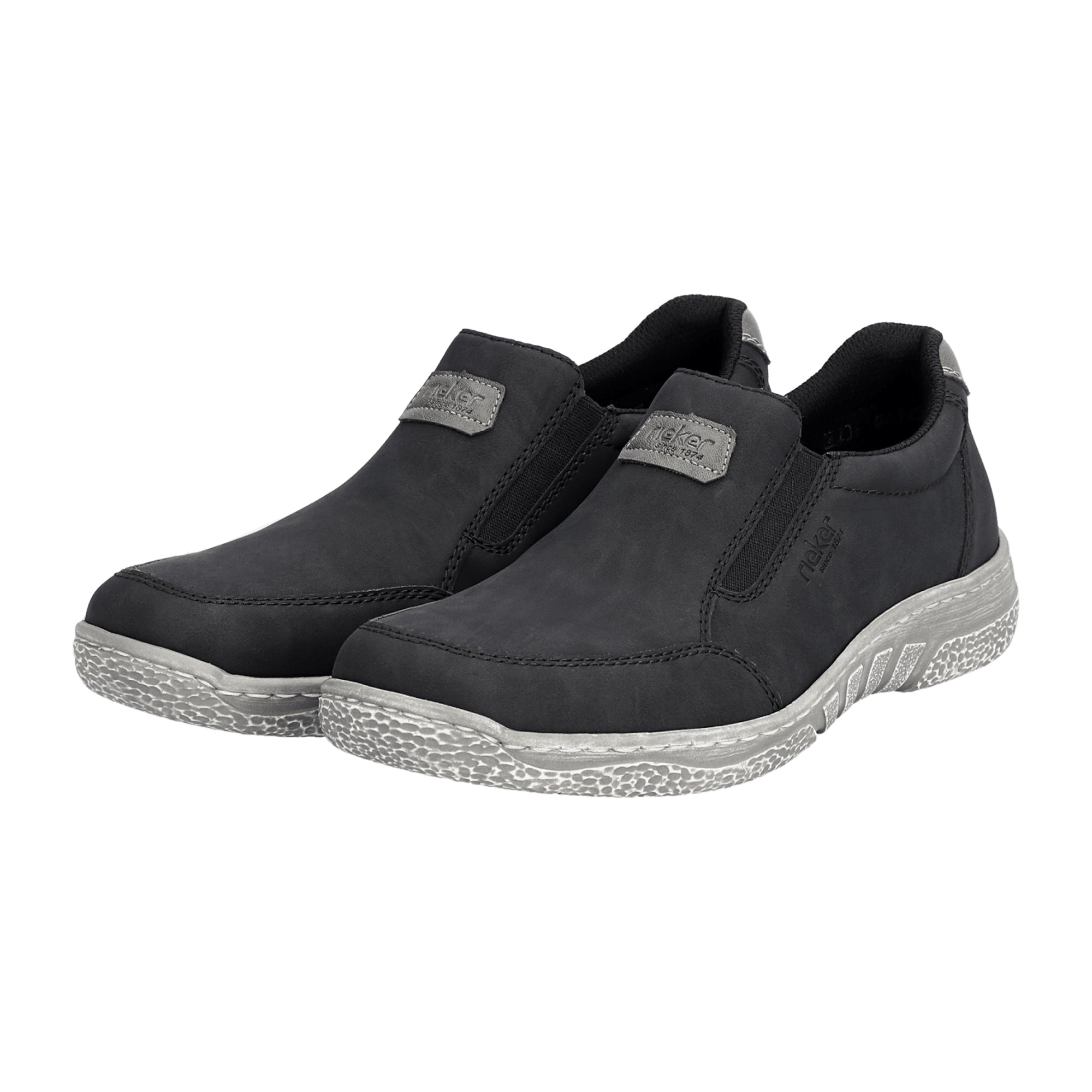 Rieker FSK Men's Black Slip-On Loafers Wide Fit Comfortable Casual Shoes
