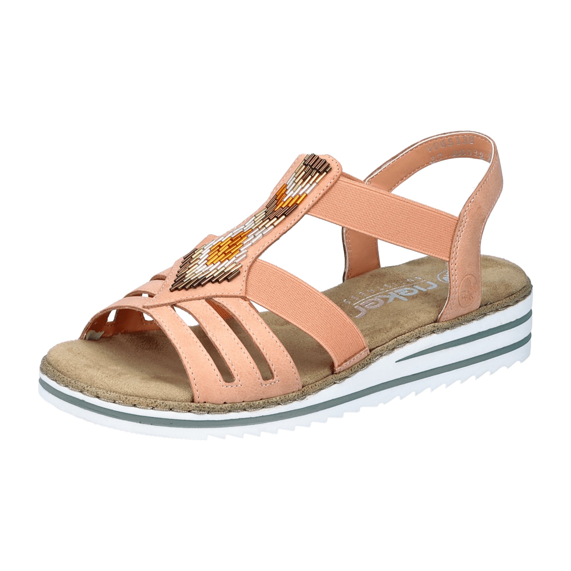 Rieker FSK Women's Orange Sandals Comfortable Flat Summer Shoes