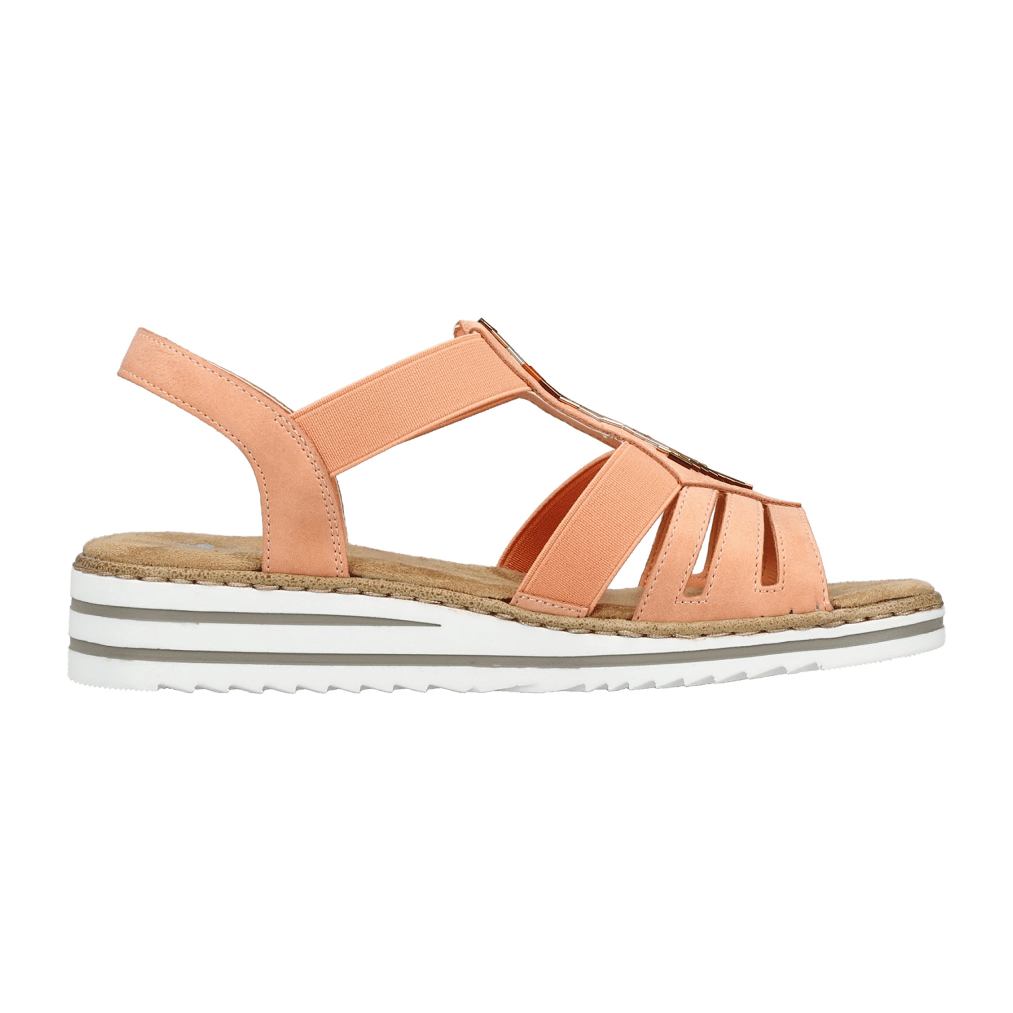 Rieker FSK Women's Orange Sandals Comfortable Flat Summer Shoes