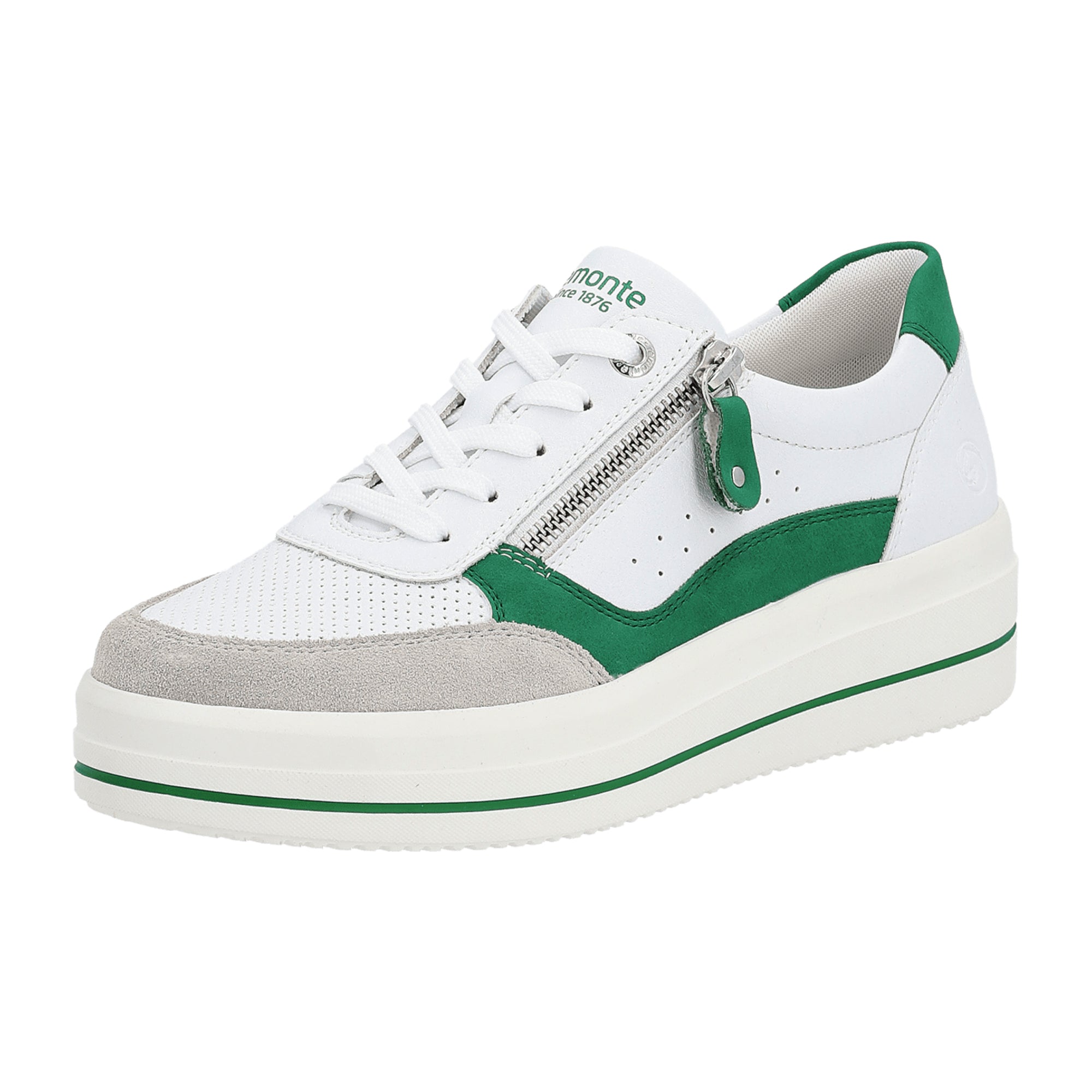 Remonte Women's White Platform Sneakers Smooth Leather Casual Shoes