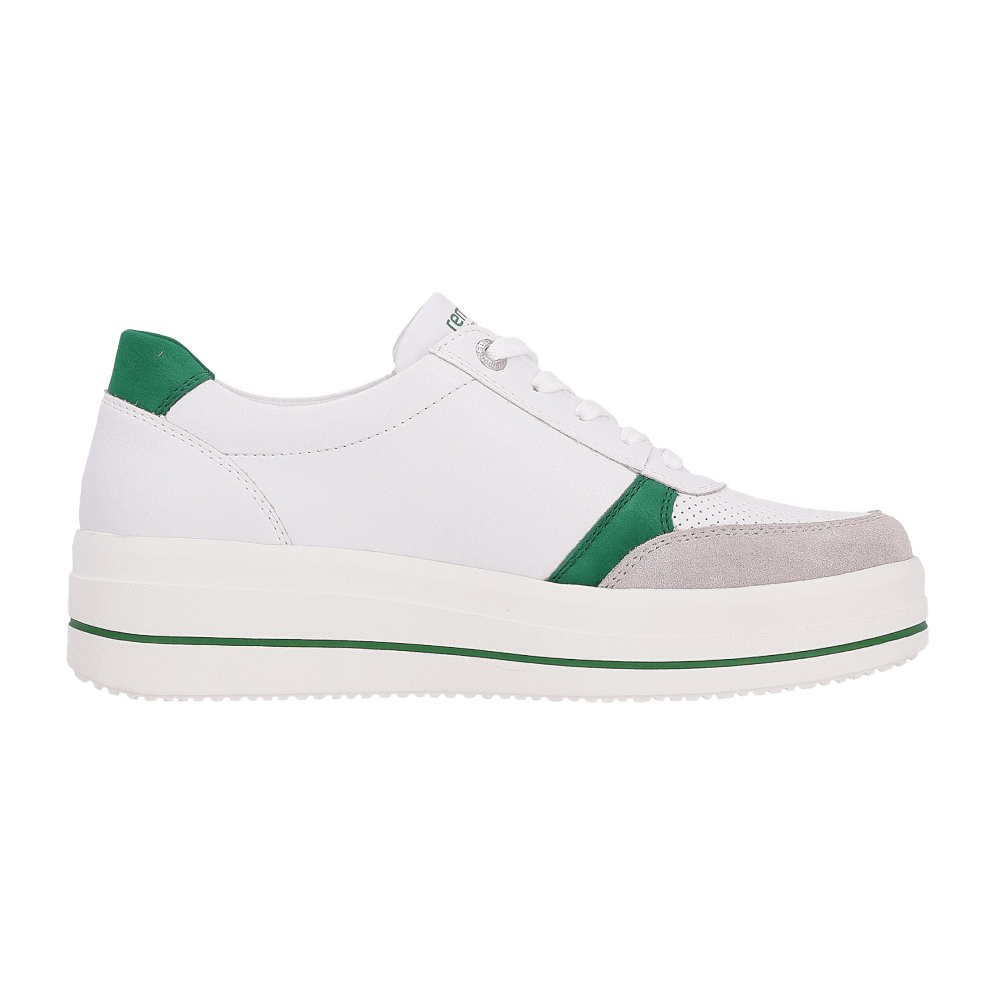 Remonte Women's White Platform Sneakers Smooth Leather Casual Shoes