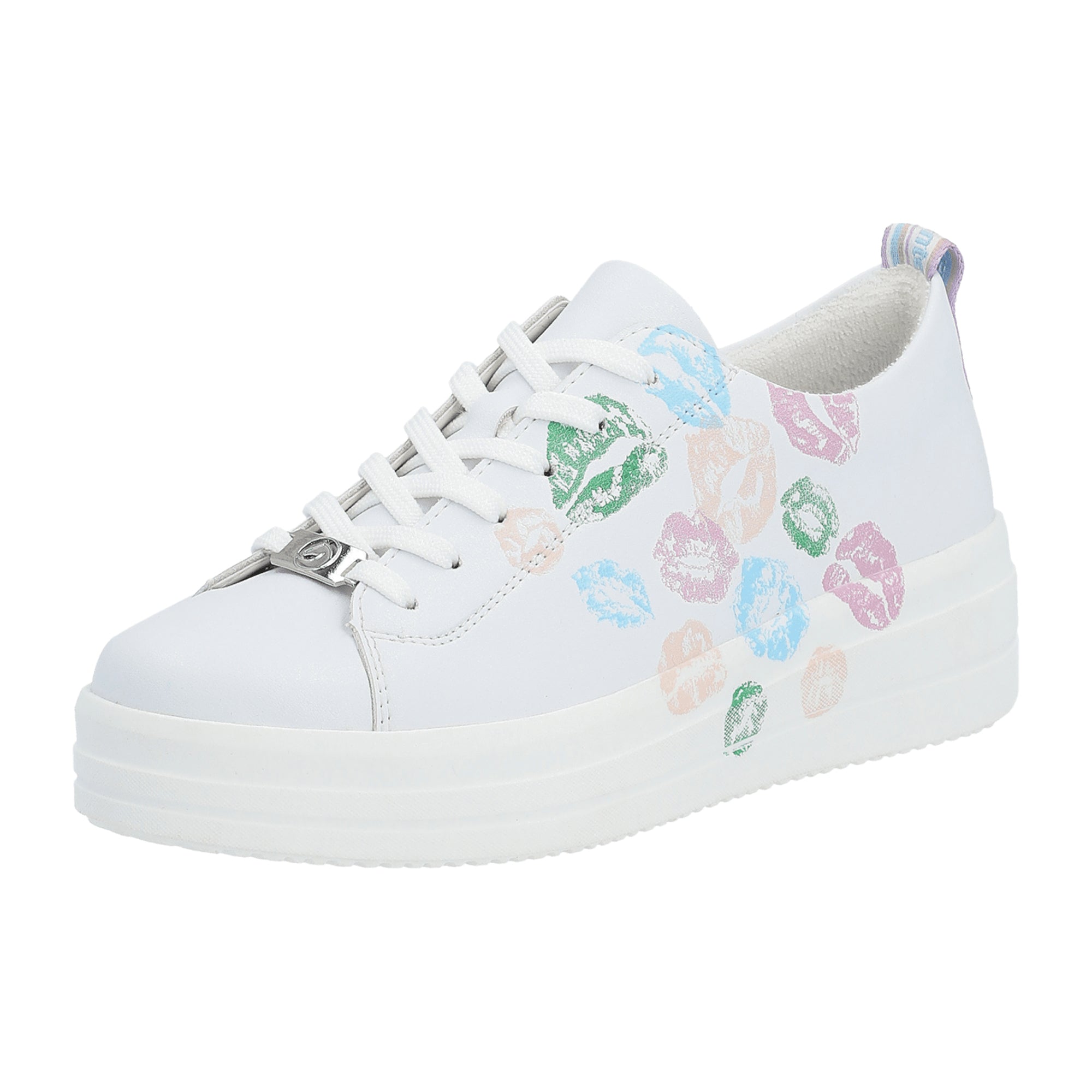 Remonte Women's White Casual Shoes Synthetic Leather Textile Lining Flat Heel