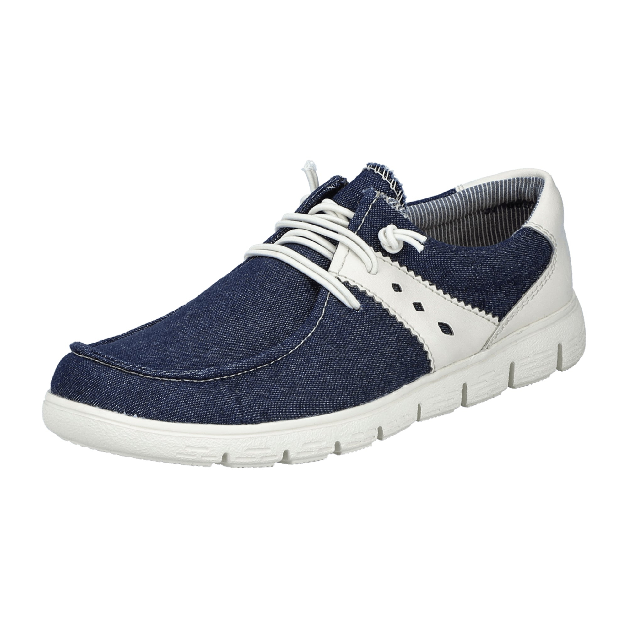 Rieker Women's Blue Slip-On Shoes with Flat Heel and Textile Upper