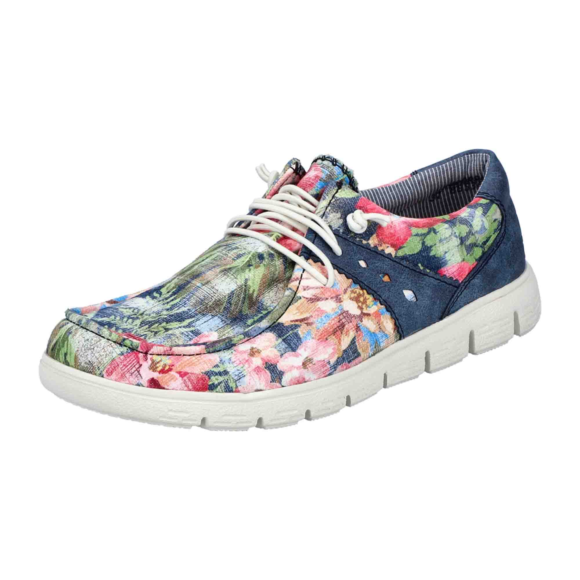 Rieker Women's Colorful Slip-On Shoes with Flat Heel Textile Upper