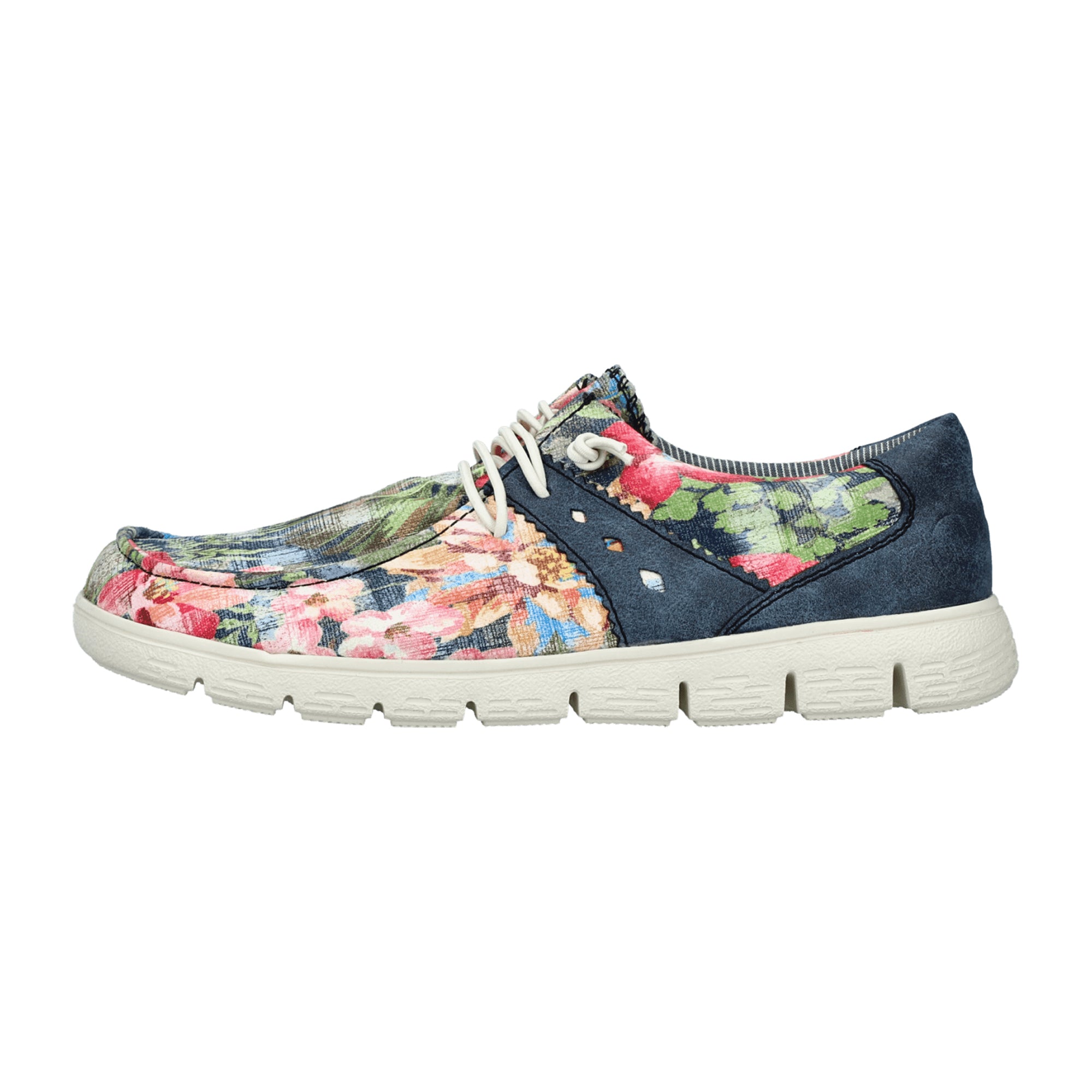 Rieker Women's Colorful Slip-On Shoes with Flat Heel Textile Upper
