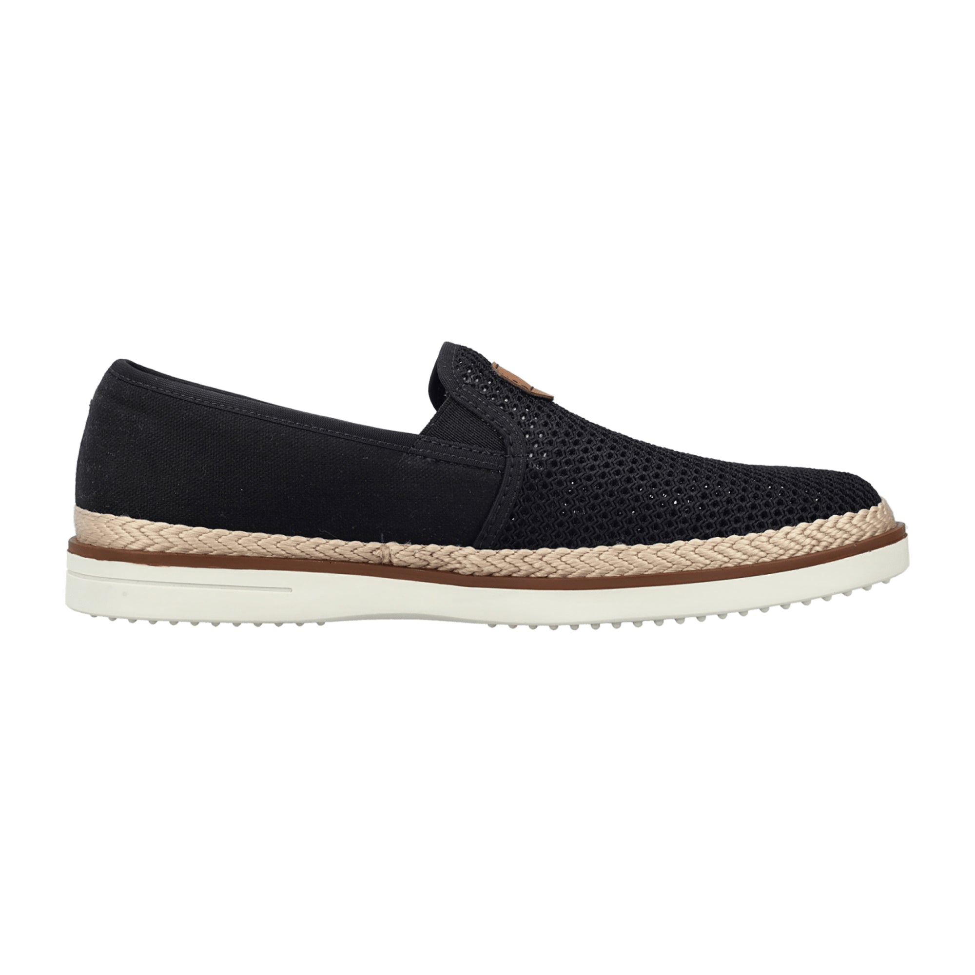 Rieker Men's Casual Slip-On Shoes Black Textile Upper Leather Insole