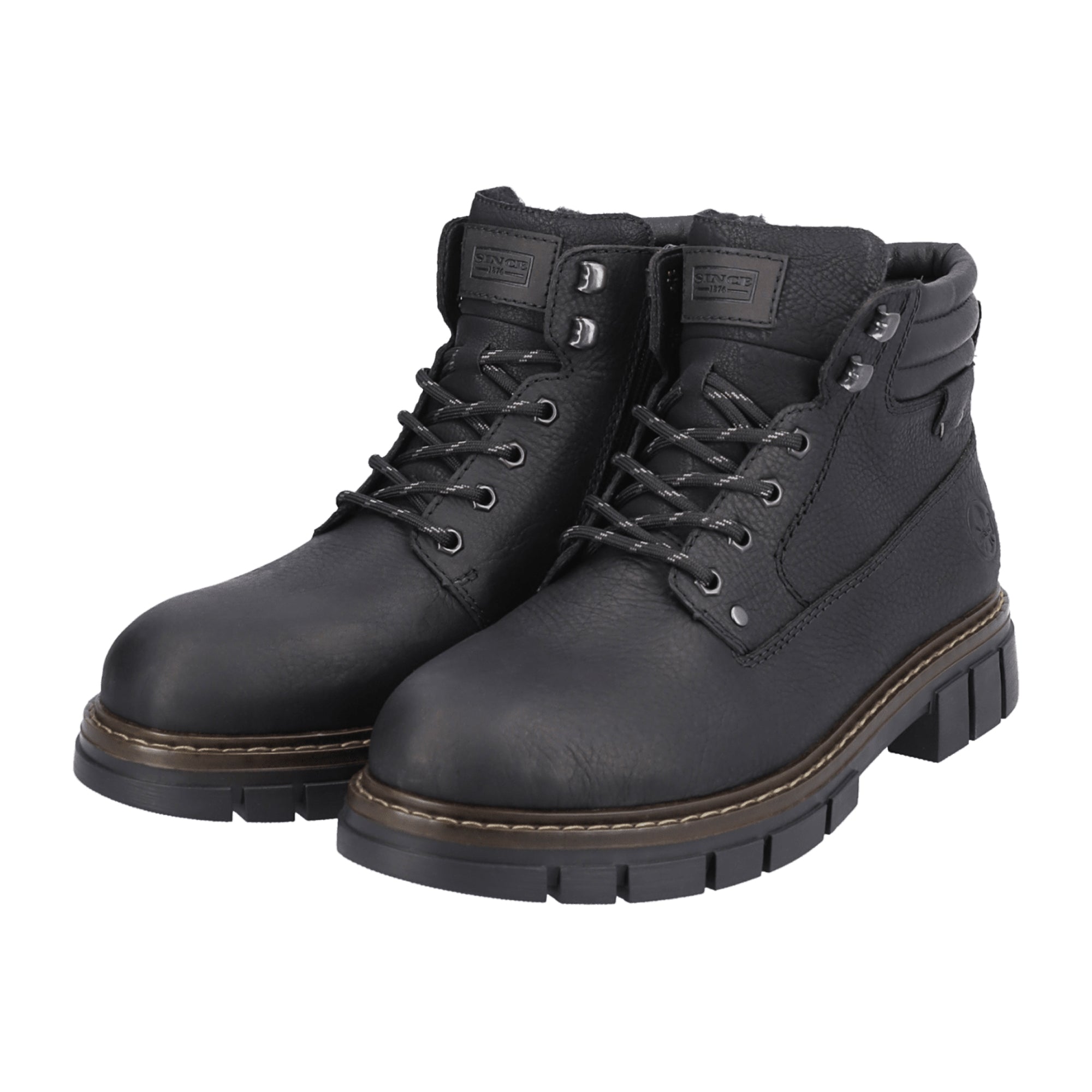 Rieker Black Men's Lace-Up Boots for Fall/Winter - Bartel-Shop