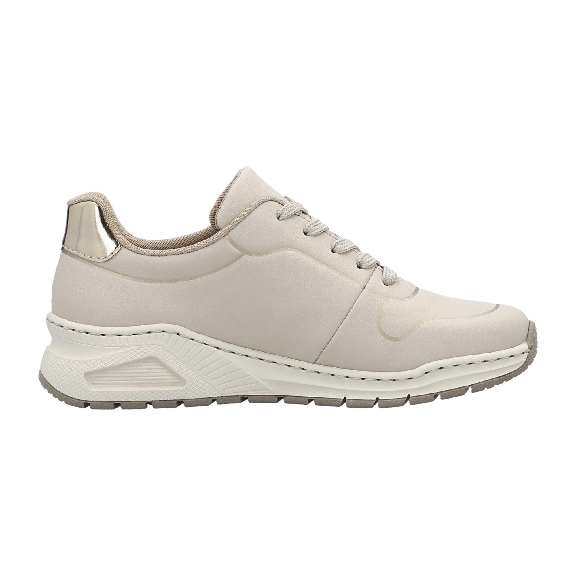Rieker Beige Women's Casual Shoes Comfortable Wide Fit Faux Leather