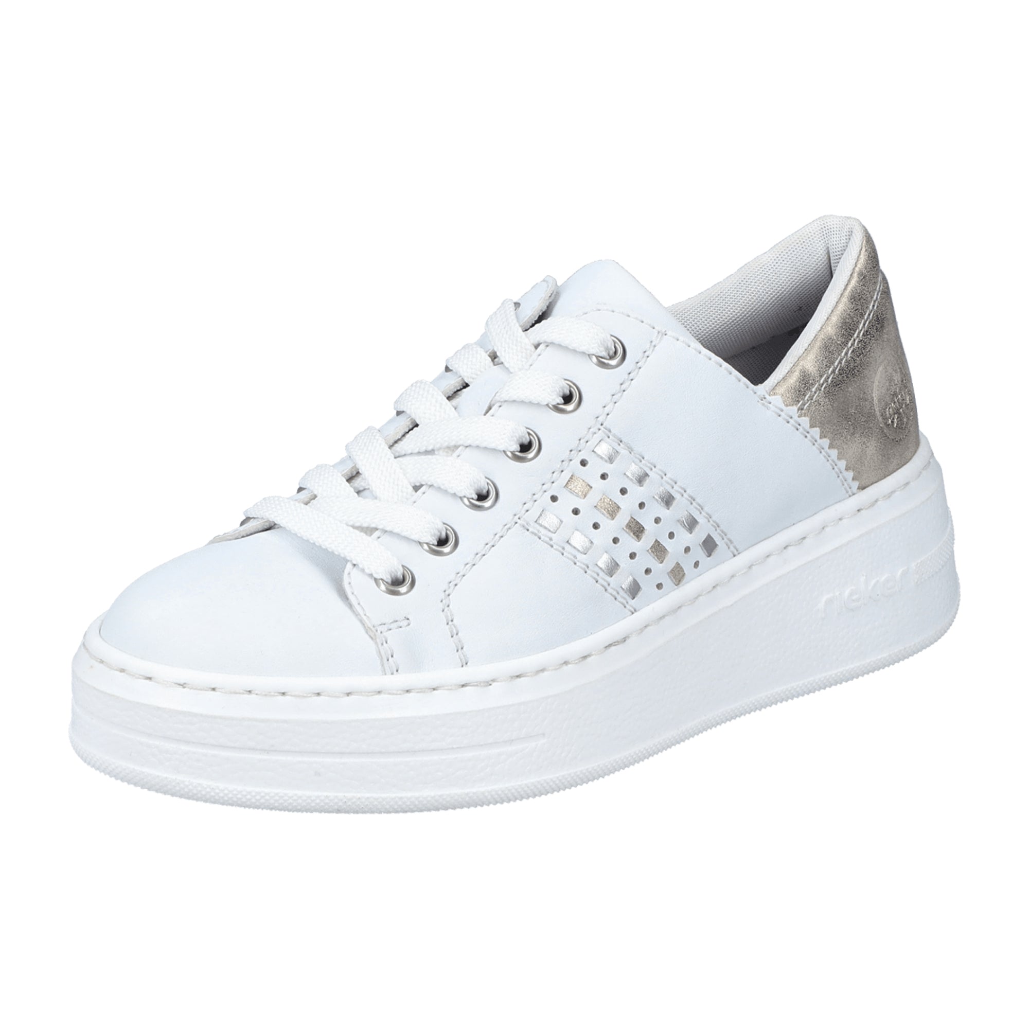 Rieker FSK Women's White Casual Shoes Synthetic Leather Comfortable Fit