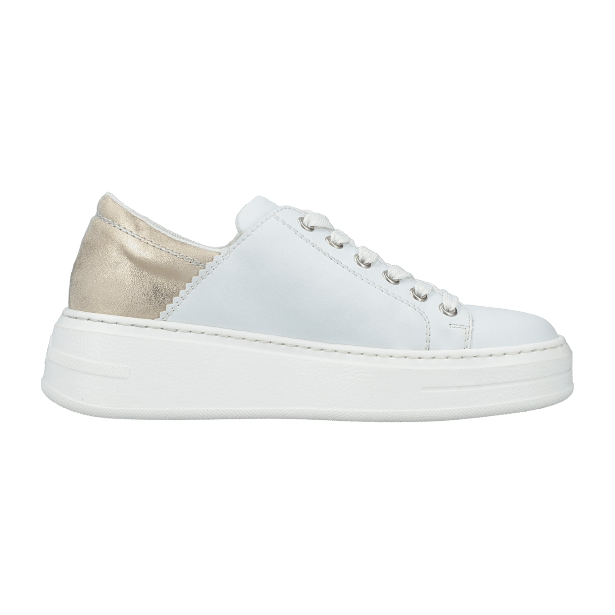 Rieker FSK Women's White Casual Shoes Synthetic Leather Comfortable Fit