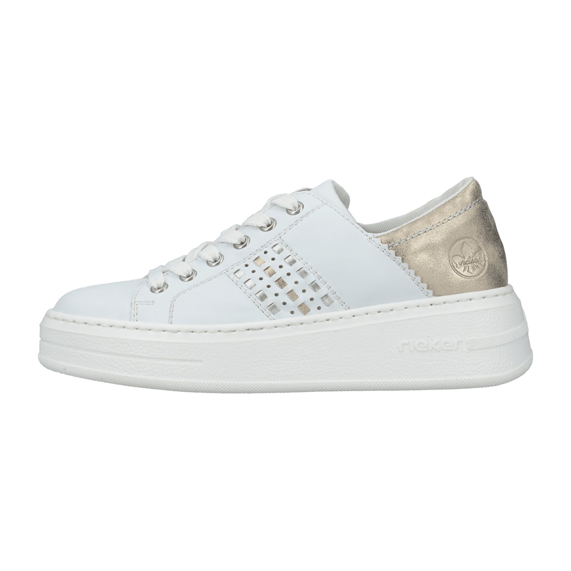 Rieker FSK Women's White Casual Shoes Synthetic Leather Comfortable Fit - Bartel-Shop