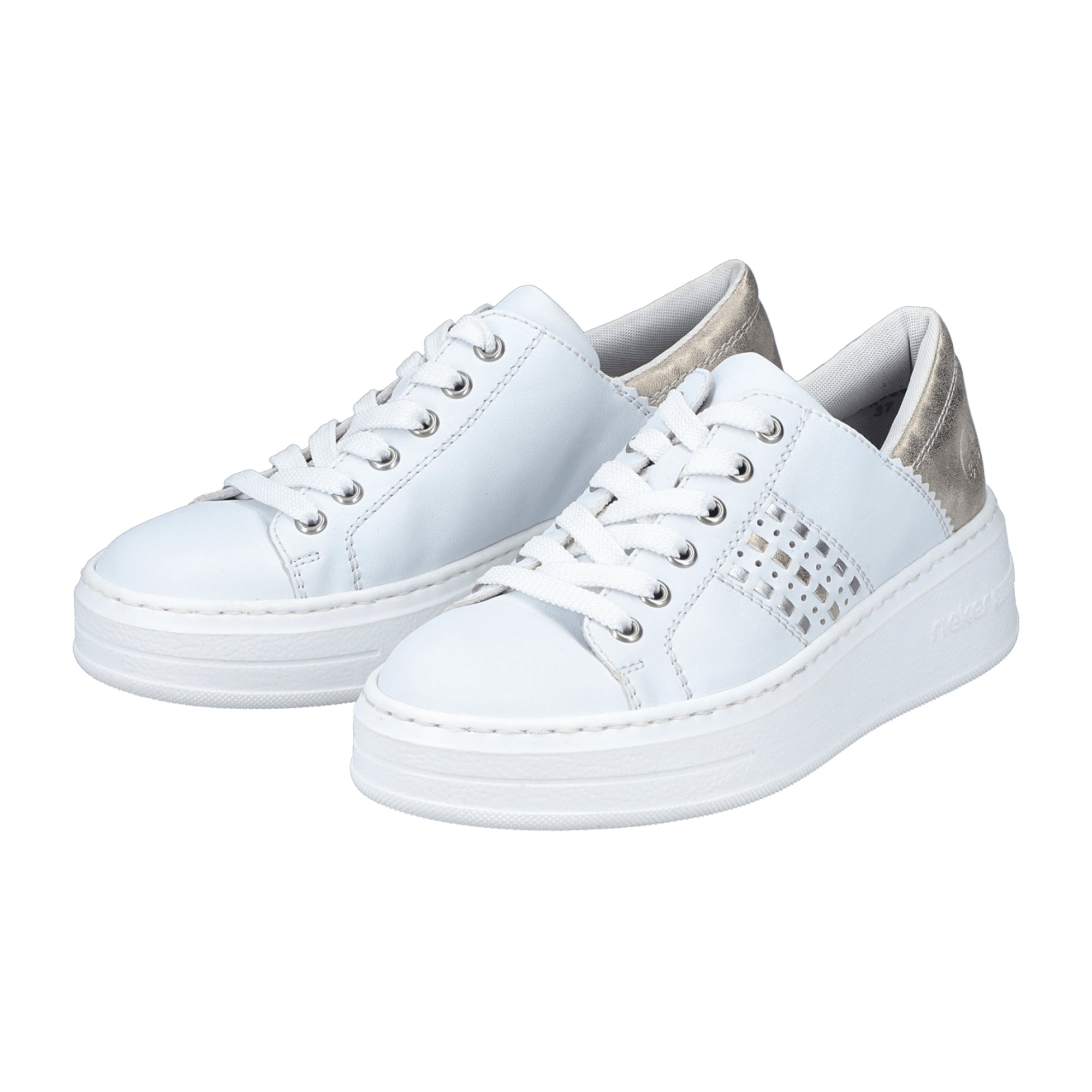 Rieker FSK Women's White Casual Shoes Synthetic Leather Comfortable Fit - Bartel-Shop