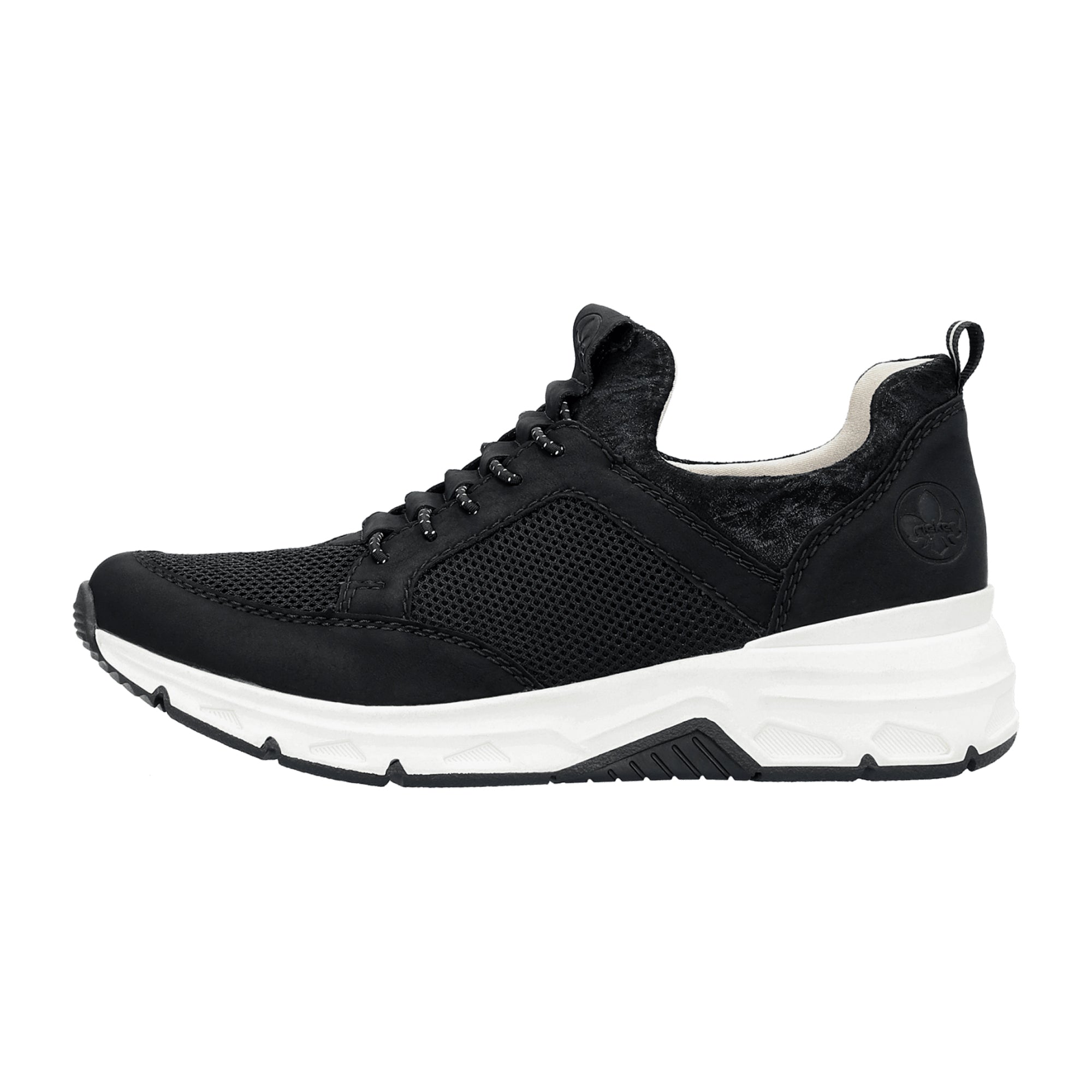 Rieker Black Women's Shoes Comfortable Flat Heel Synthetic Material - Bartel-Shop