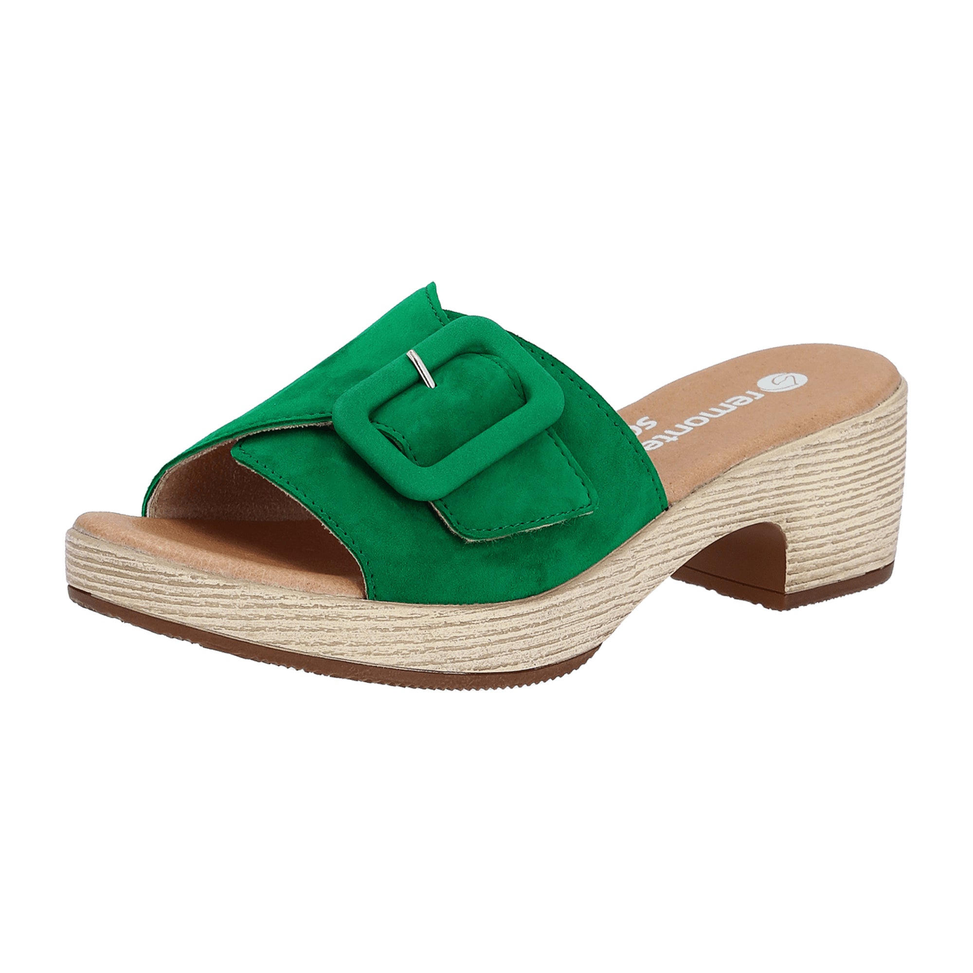 Remonte Women's Green Goatsuede Block Heel Shoes for Spring/Summer