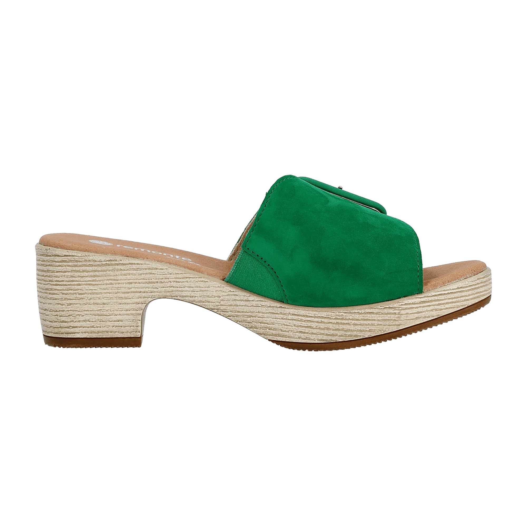 Remonte Women's Green Goatsuede Block Heel Shoes for Spring/Summer