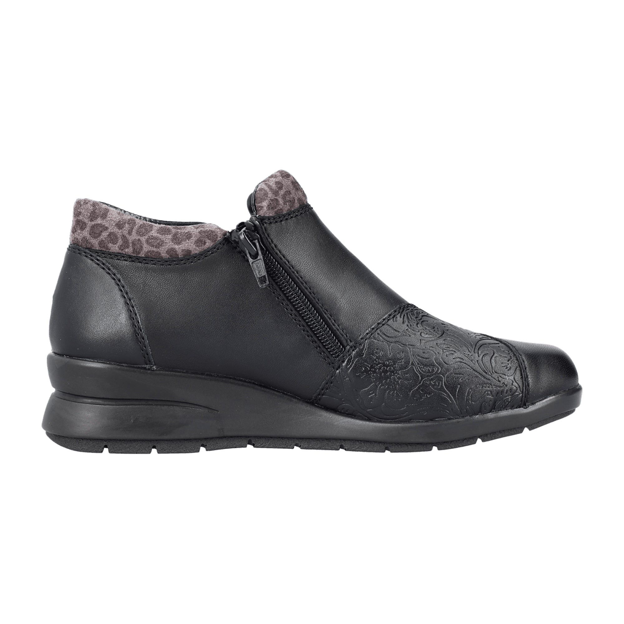 Rieker Women's Black Leather Shoes L4881-01 Fall Winter Collection