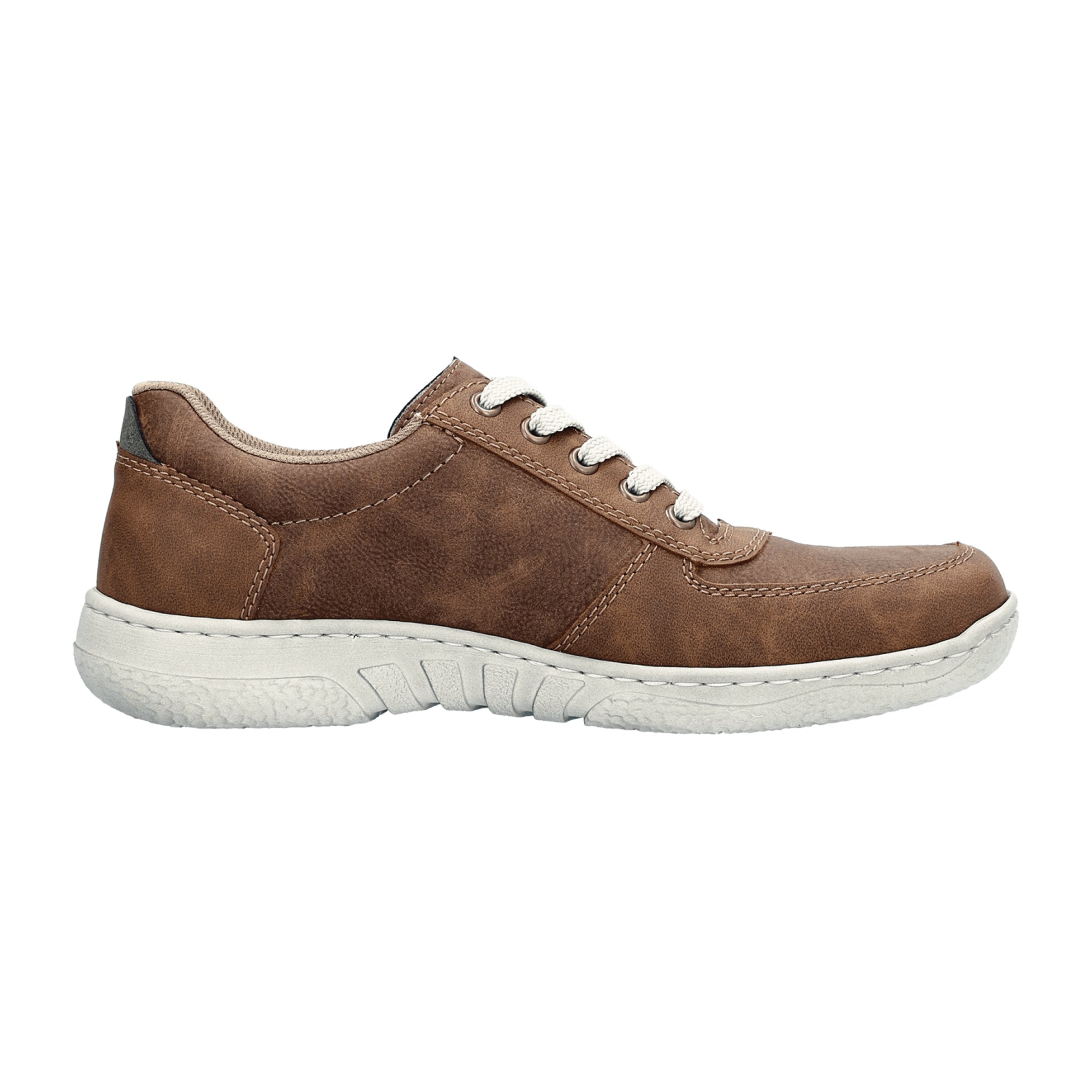 Rieker Brown Men's Casual Shoes with Removable Insole and Zipper Closure