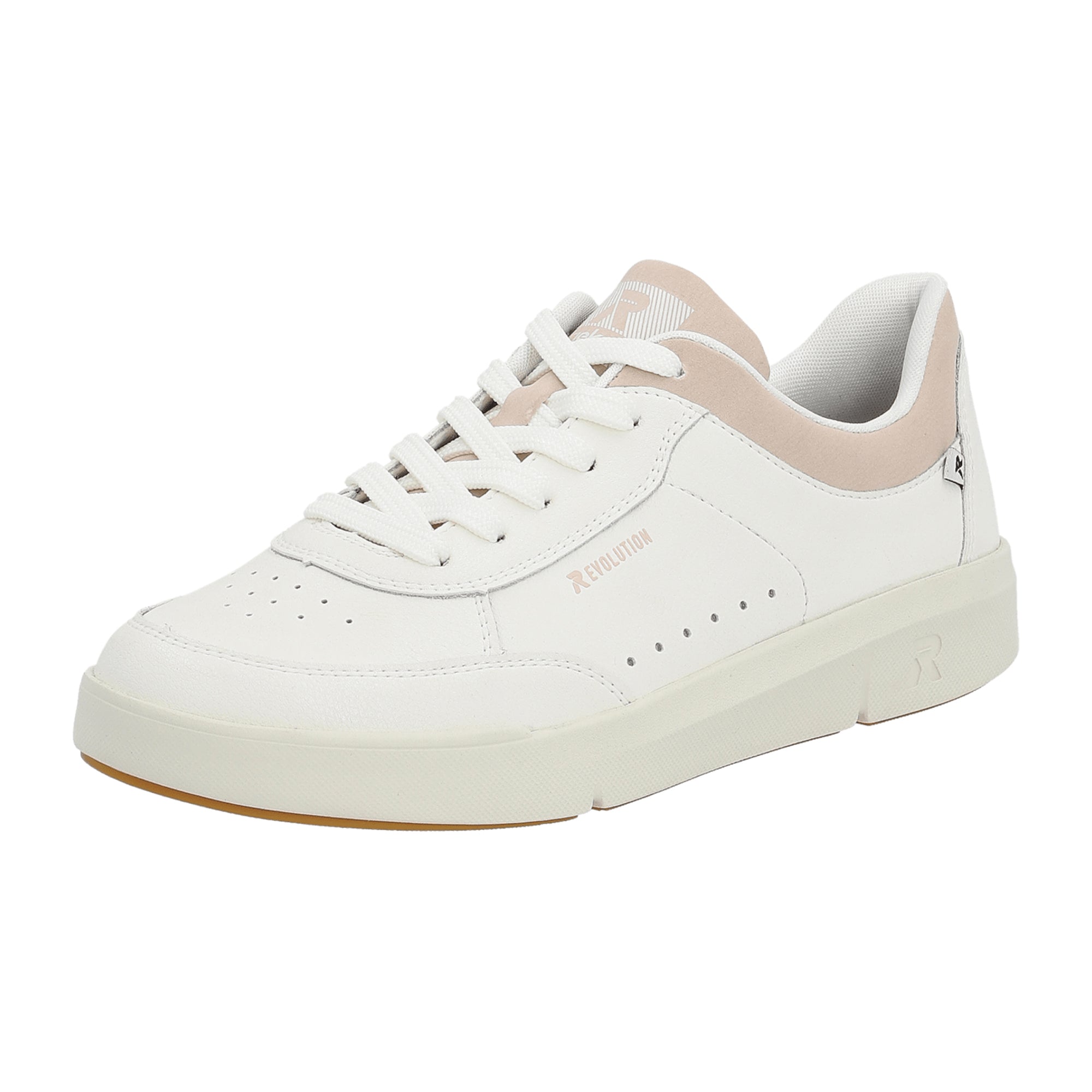 Rieker Evolution Women's White Leather Shoes Flat Heel Comfortable Fit