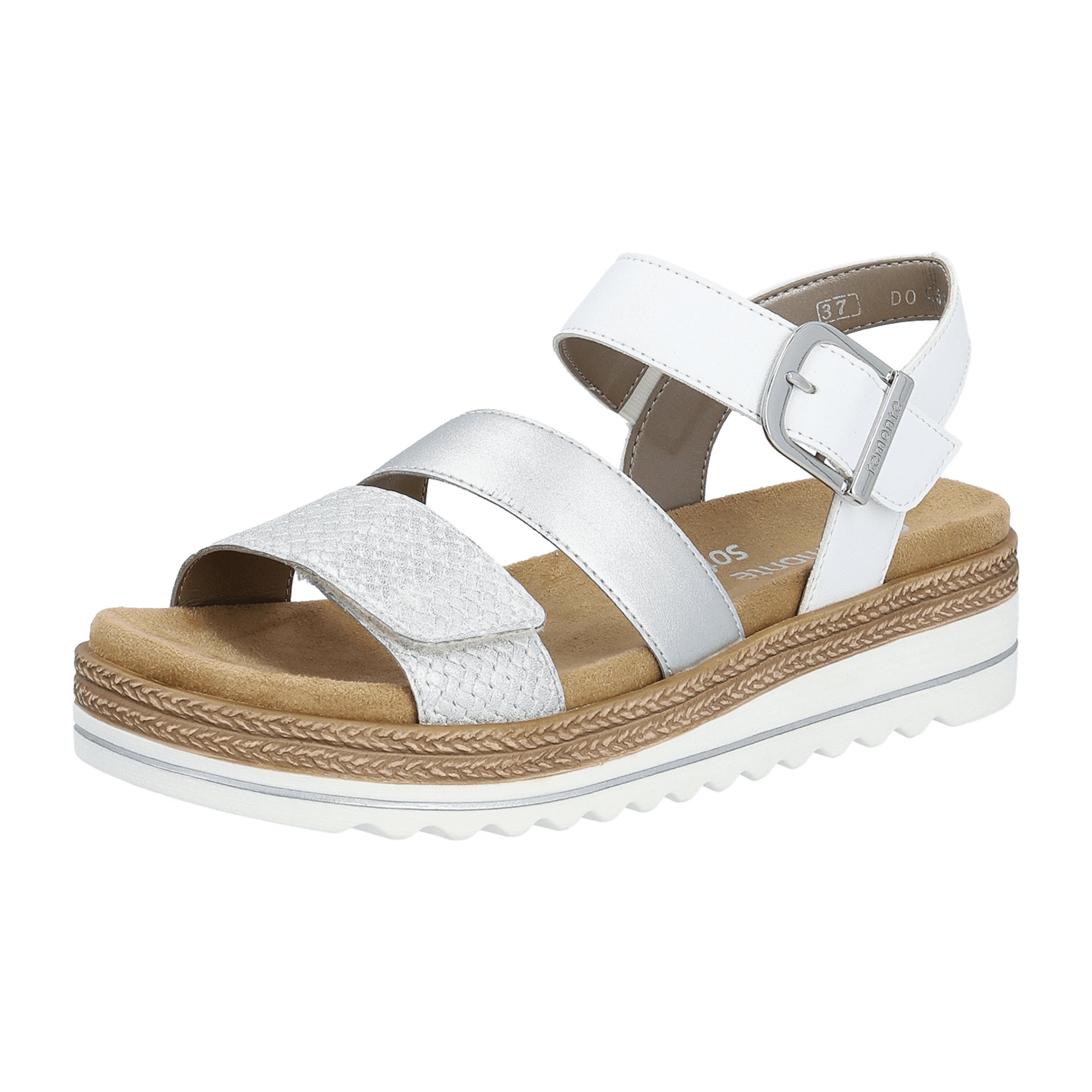 Remonte D0Q55-90 Women's Silver Flat Shoes Kunstleder Spring Summer