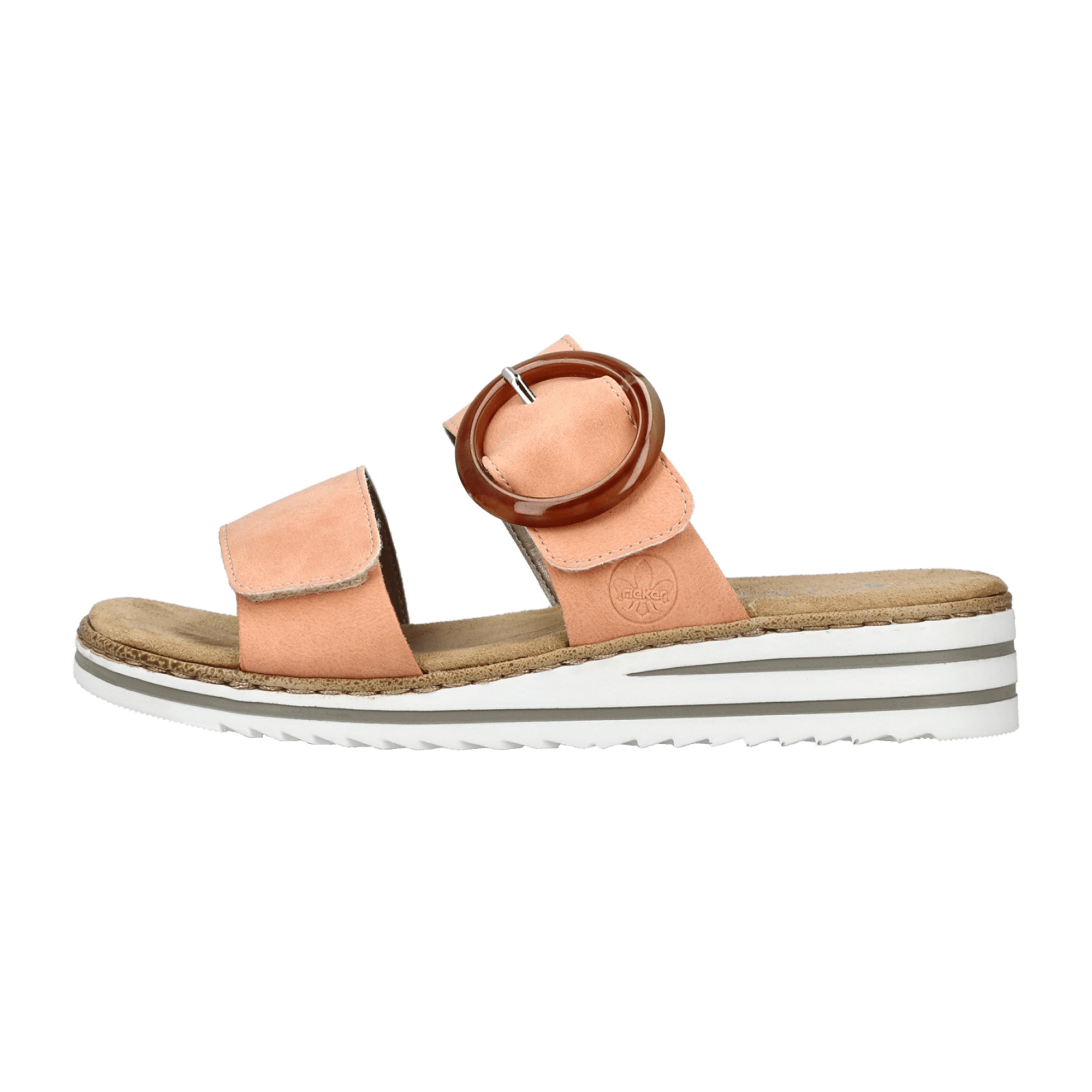 Rieker V0692 Coral Women's Shoes with Wedge Heel and Velcro Closure